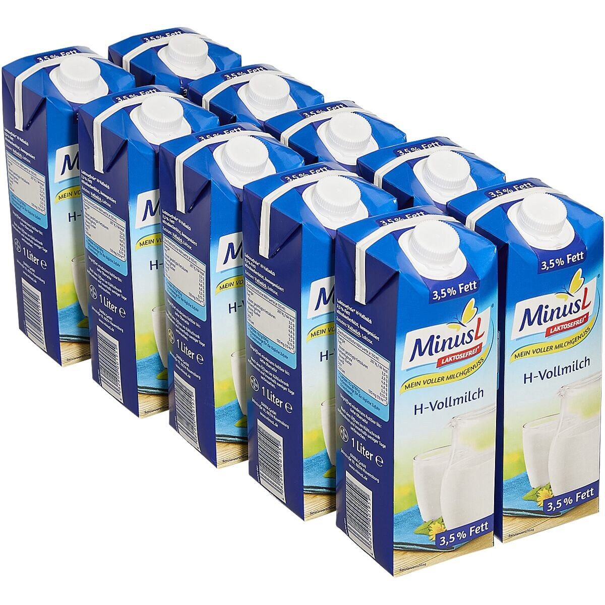 MinusL Milch 3,5% Fett, laktosefrei*, 10x 1 Liter