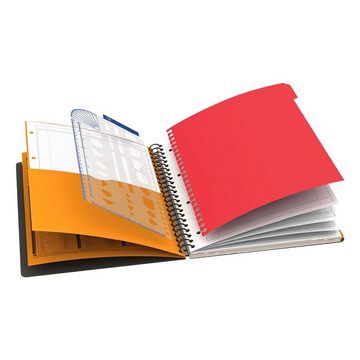 OXFORD Collegeblock International Managerbook, A4 liniert, 80 Blatt, mit 5 Register und PP-Schablone