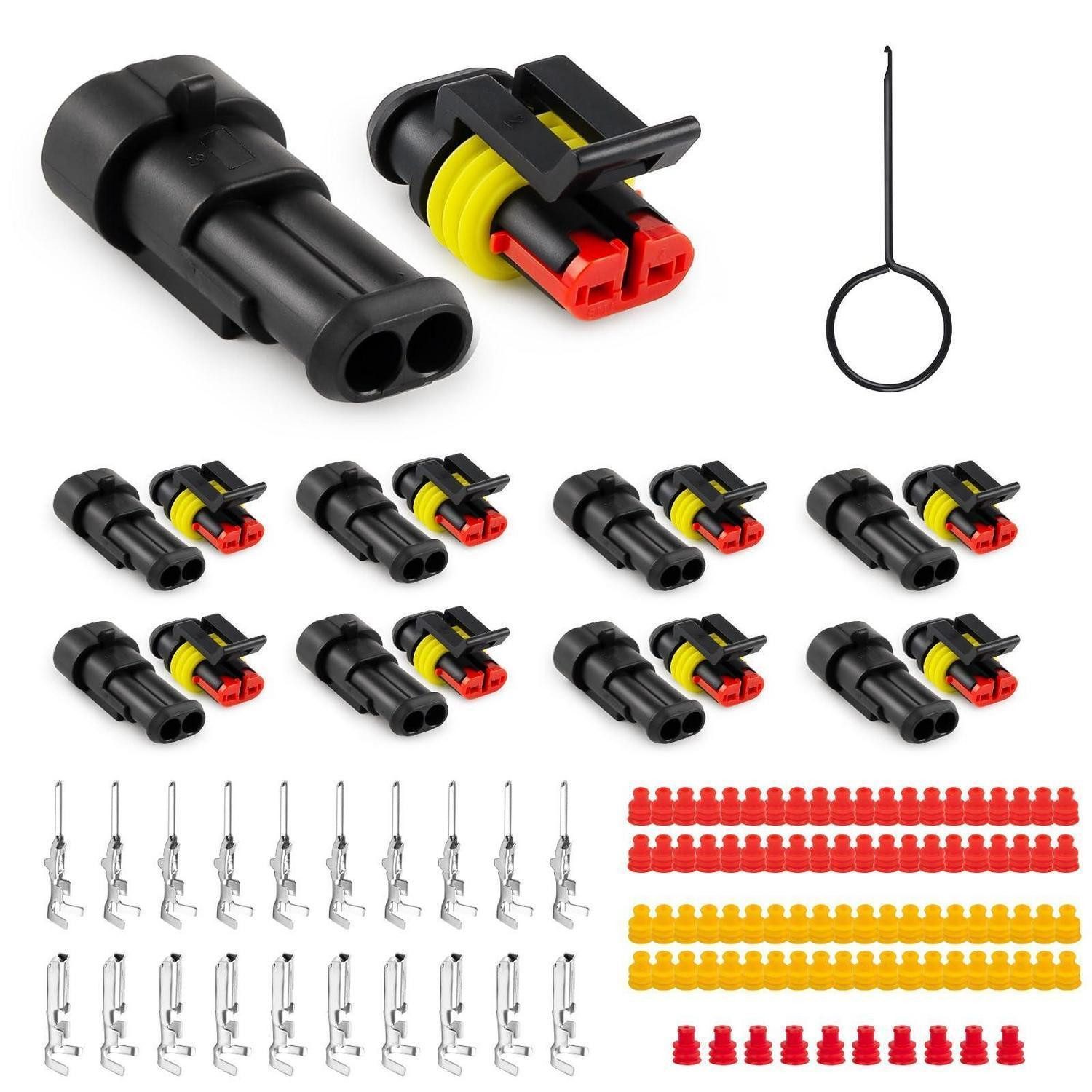 LuxusKollektion Crimpzange Kfz Steckverbinder 2pol IP67 18-16AWG