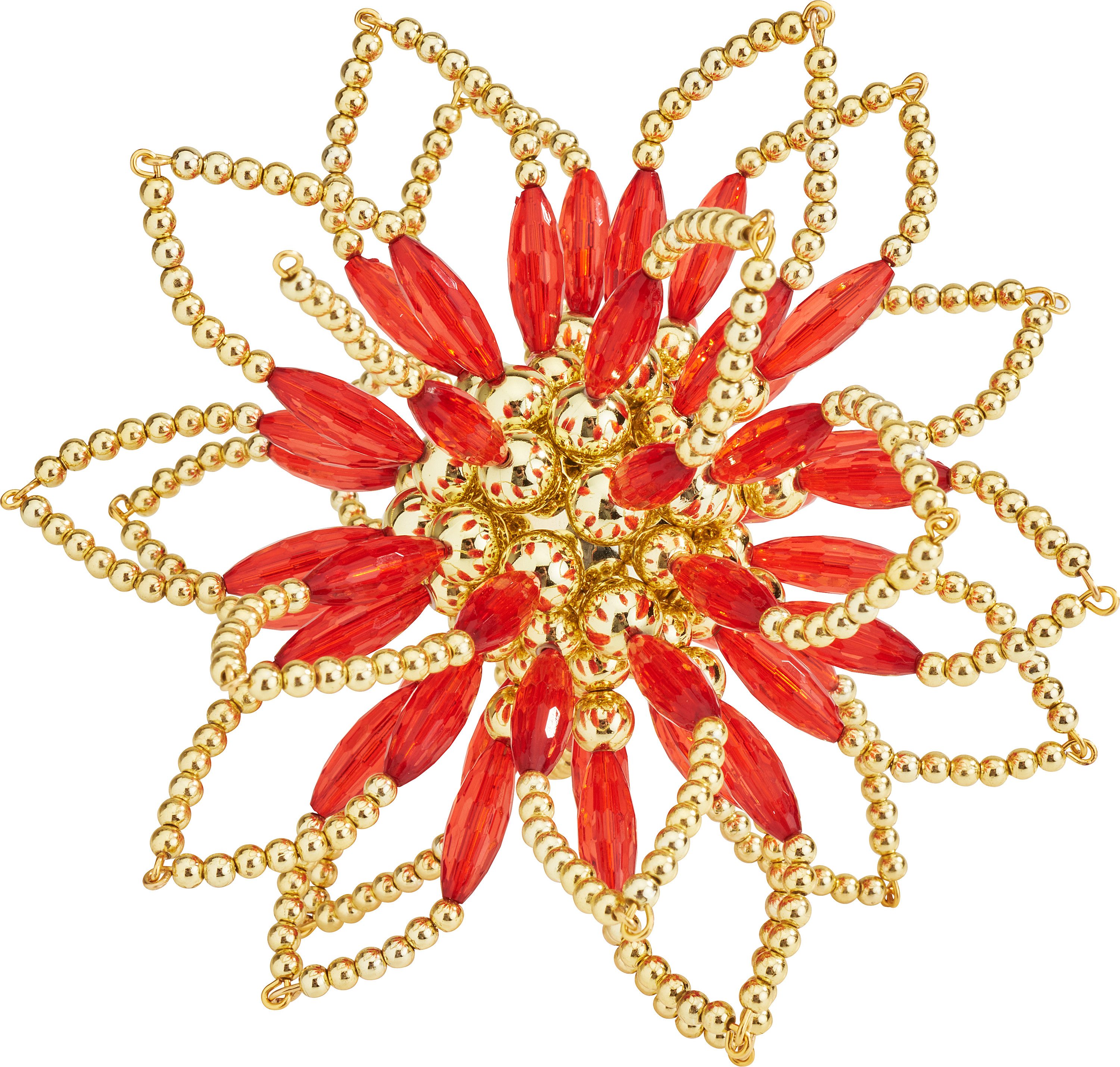 Zauberperle Bastelperlen Perlenstern-Komplettset 'Ruby Gold', Ø 15cm