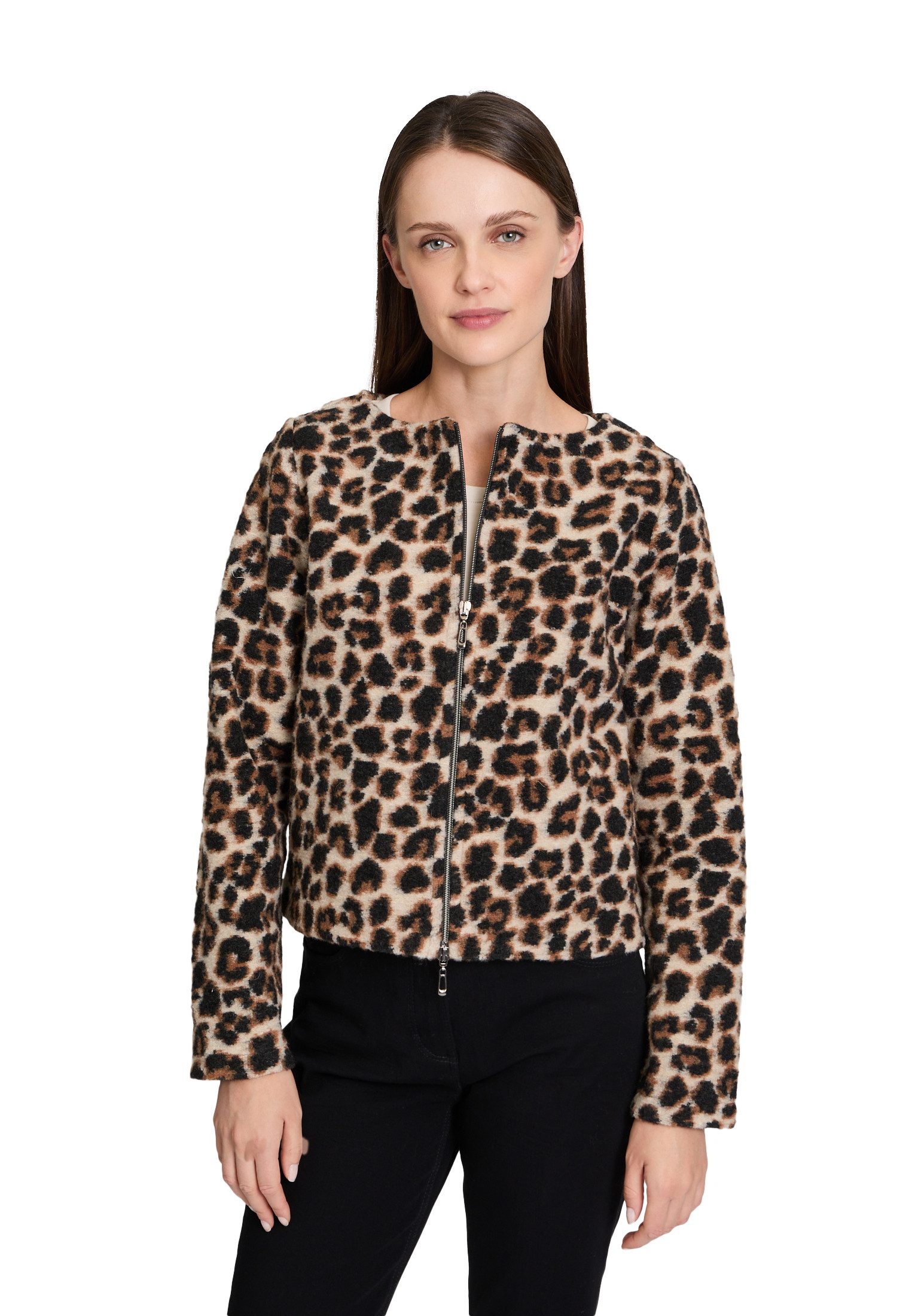 Strickjacke Betty Barclay Boiled Wool-Blazer mit Reißverschluss