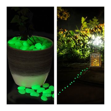 relaxdays Dekoobjekt Leuchtsteine 400er Pack grün
