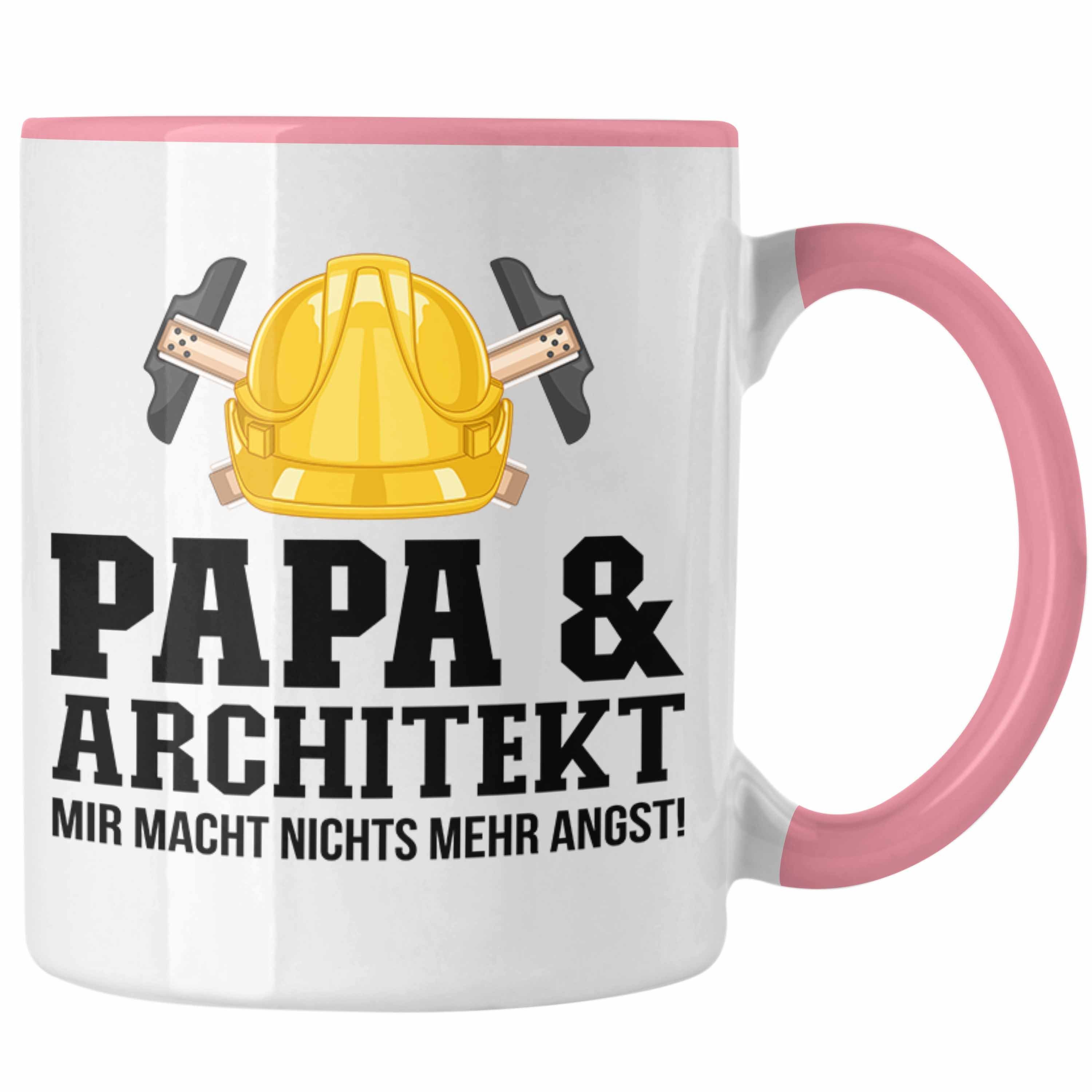 Trendation Tasse Trendation - Papa und Architekt Tasse Geschenkidee Vater für Architekt Rosa