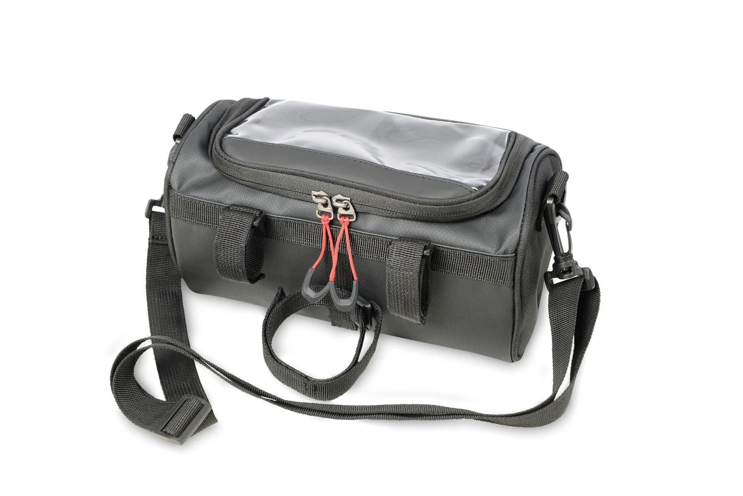 TROIKA Fahrradtasche mit Touchscreen-Sichtfenster, 4 L Volumen & Schultergurt, Lenkertasche (mit Klettverschluss-Befestigung, verstärkte Kanten), IPX4 Spritzwasserschutz für E-Bike & Fahrrad, belastbar bis 5kg