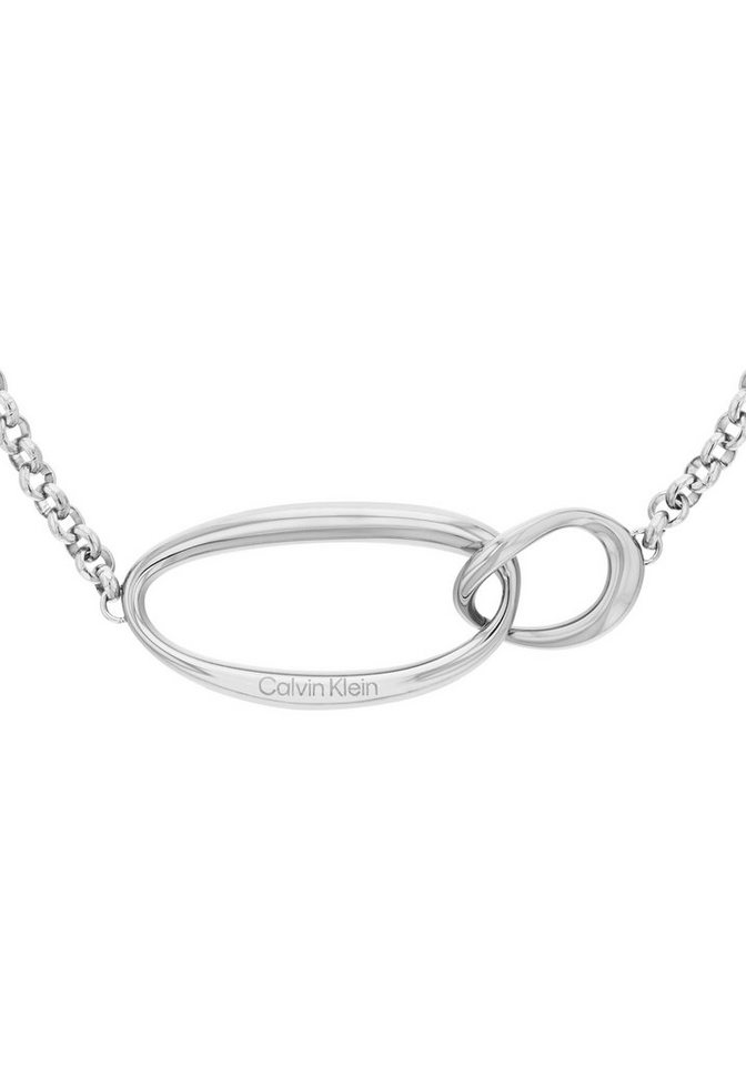 Calvin Klein Kette mit Anhänger Schmuck Edelstahl Halsschmuck Halskette  Erbskette SCULPTURAL, zu Hoodie, Shirt, Jeans, Sneaker, Jacke, Calvin Klein  Underwear!, Gesamtlänge ca. 46 cm, verstellbar