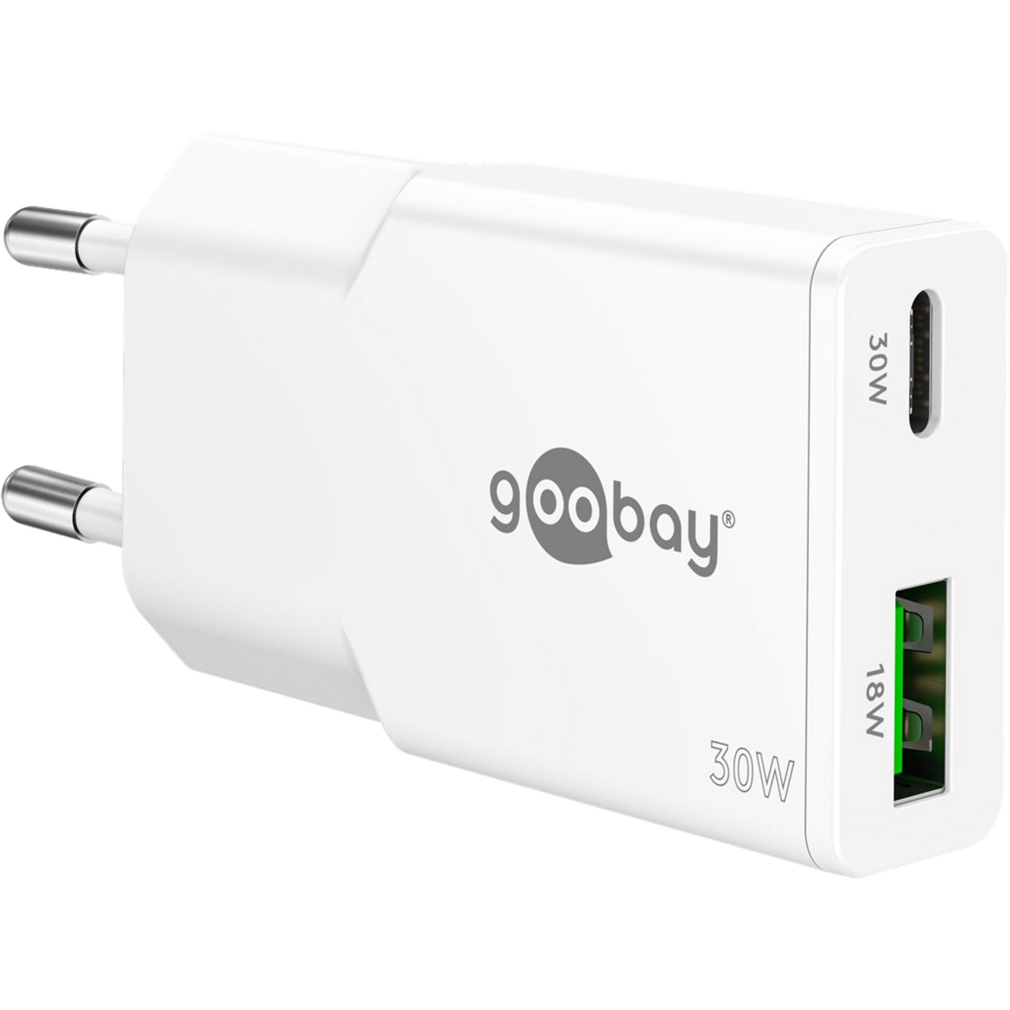 Goobay goobay USB-C PD GaN Dual-Schnelladegerät Slim 30 Netzteil