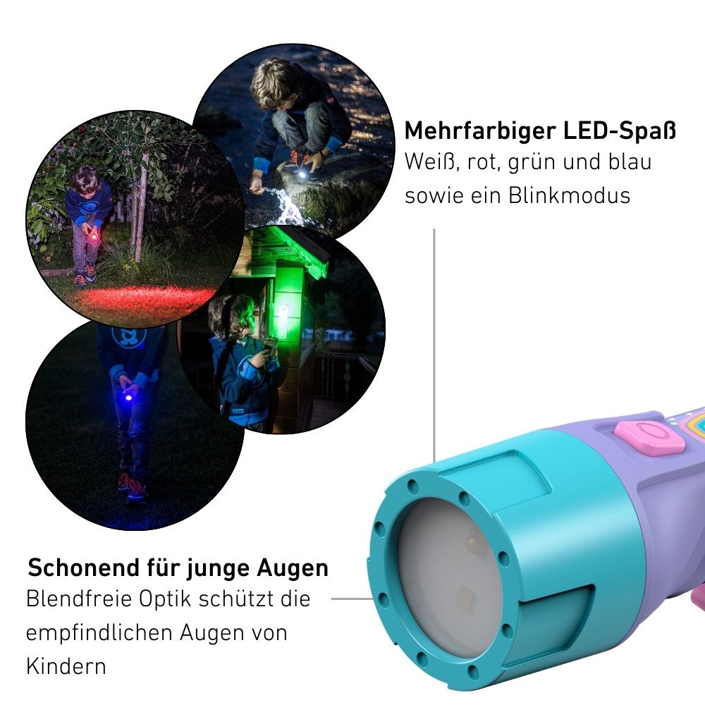 Ledlenser Taschenlampe Kidbeam4 Lila, 72g leicht, 12 cm lang, 4 Farben, LED, AAA, 18h Laufzeit