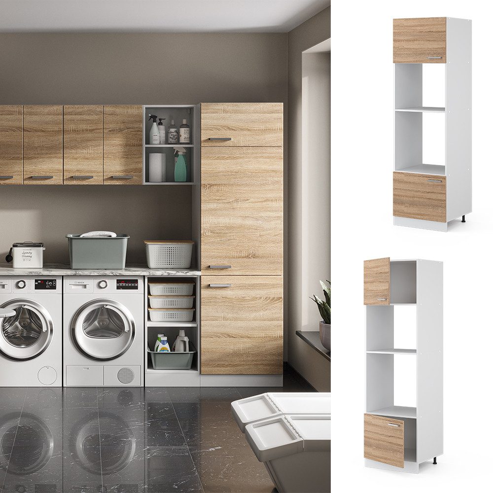 Vicco Schranksystem R-Line, Sonoma/Weiß, 60 cm günstig online kaufen
