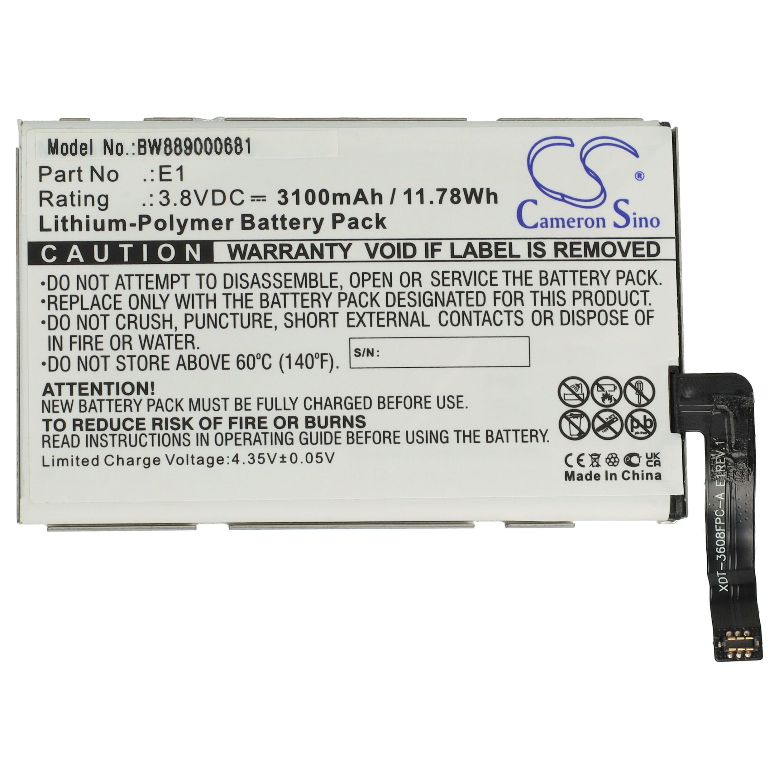 GlocalMe vhbw mAh 3100 V) für für Li-Polymer GLMU18A02 Ersatz (3,8 Akku E1,