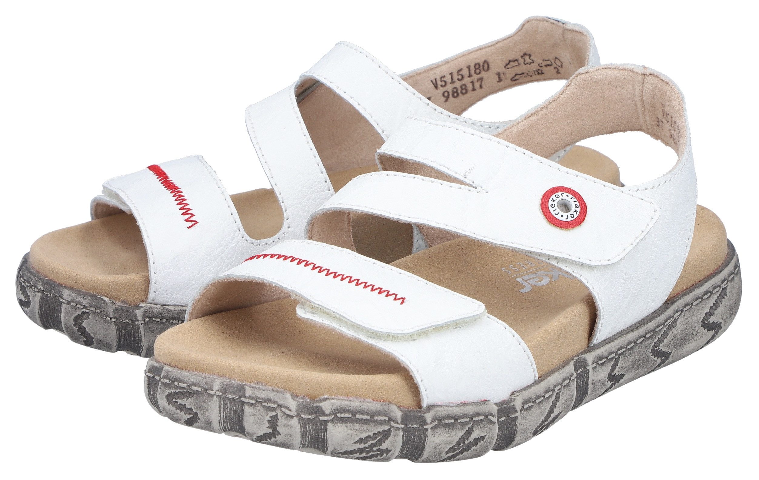 Rieker Sandale Sommerschuh, Klettsandale mit Ziernaht