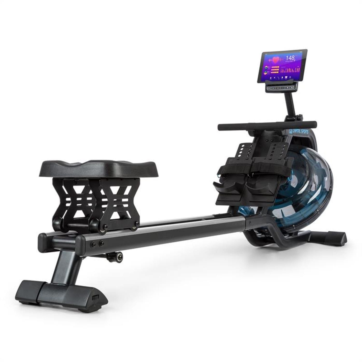 Capital Sports Rudermaschine Flow M2 (Tablet-Halterung ;Trainingscomputer mit LCD-Display)