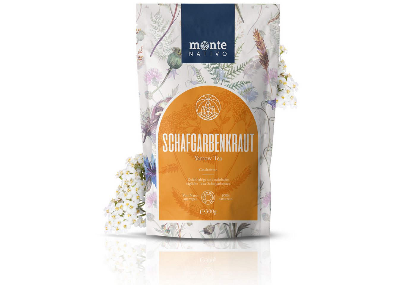 Monte Nativo Tee Schafgarbe Kräutertee lose, – leicht bittere Note, charakteristisch für traditionelle Kräuter