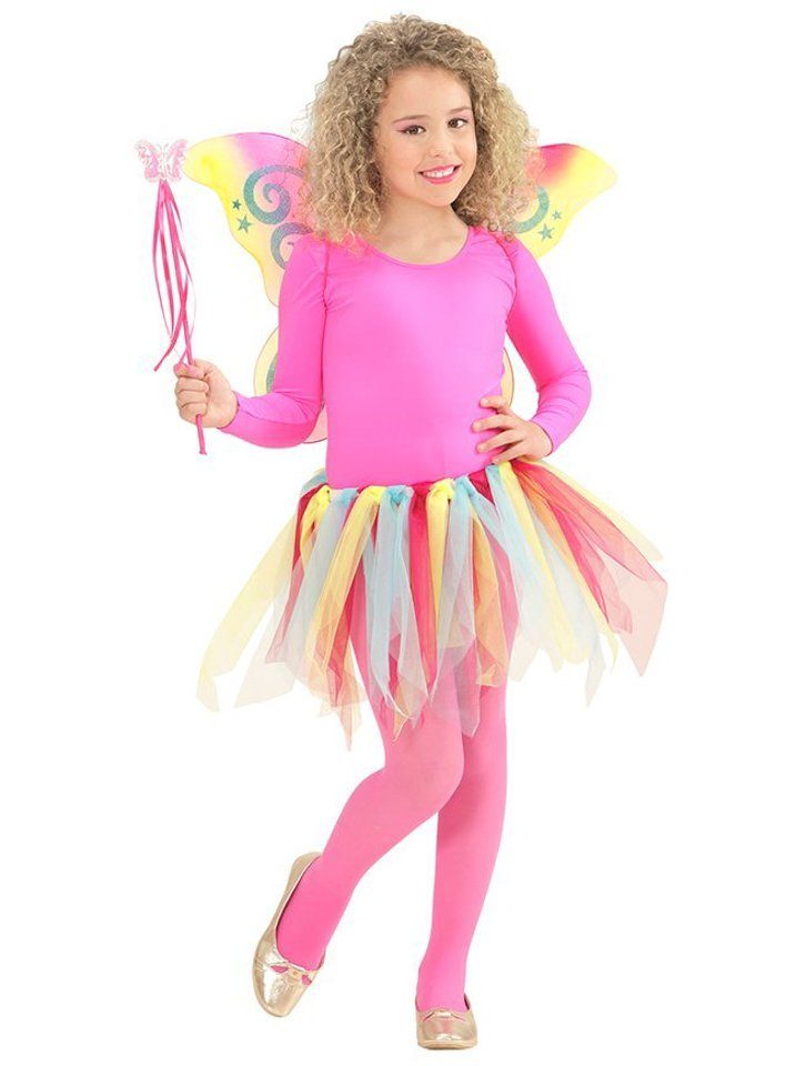 Widdmann Kostüm Schmetterlingsfee Accessoire-Set, Tutu, Flügel und Feenstab für fantastische Flatterwesen