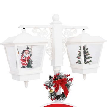 DOTMALL Weihnachtsszene Weihnachtsstraßenlampe mit Santa Weiß und Rot 81x40x188 cm PVC