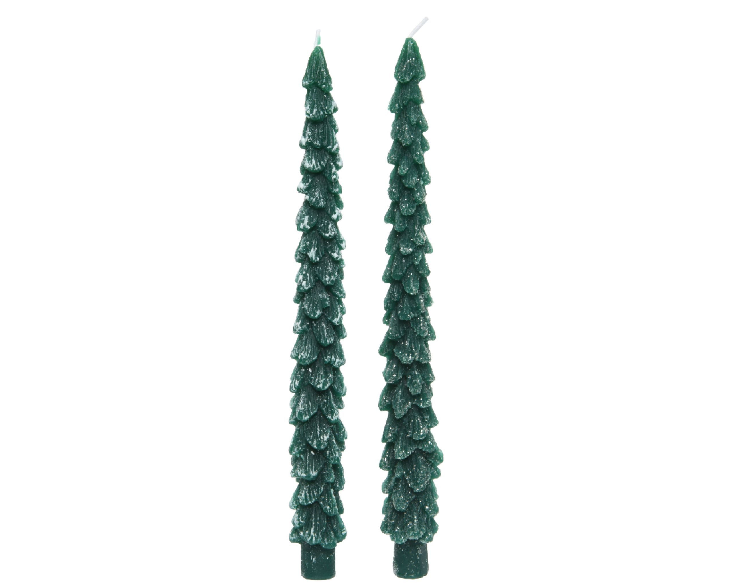 Kaemingk Spitzkerze, Spitzkerzen Tannenbaum Wachs 25cm dunkelgrün, 2er Set günstig online kaufen