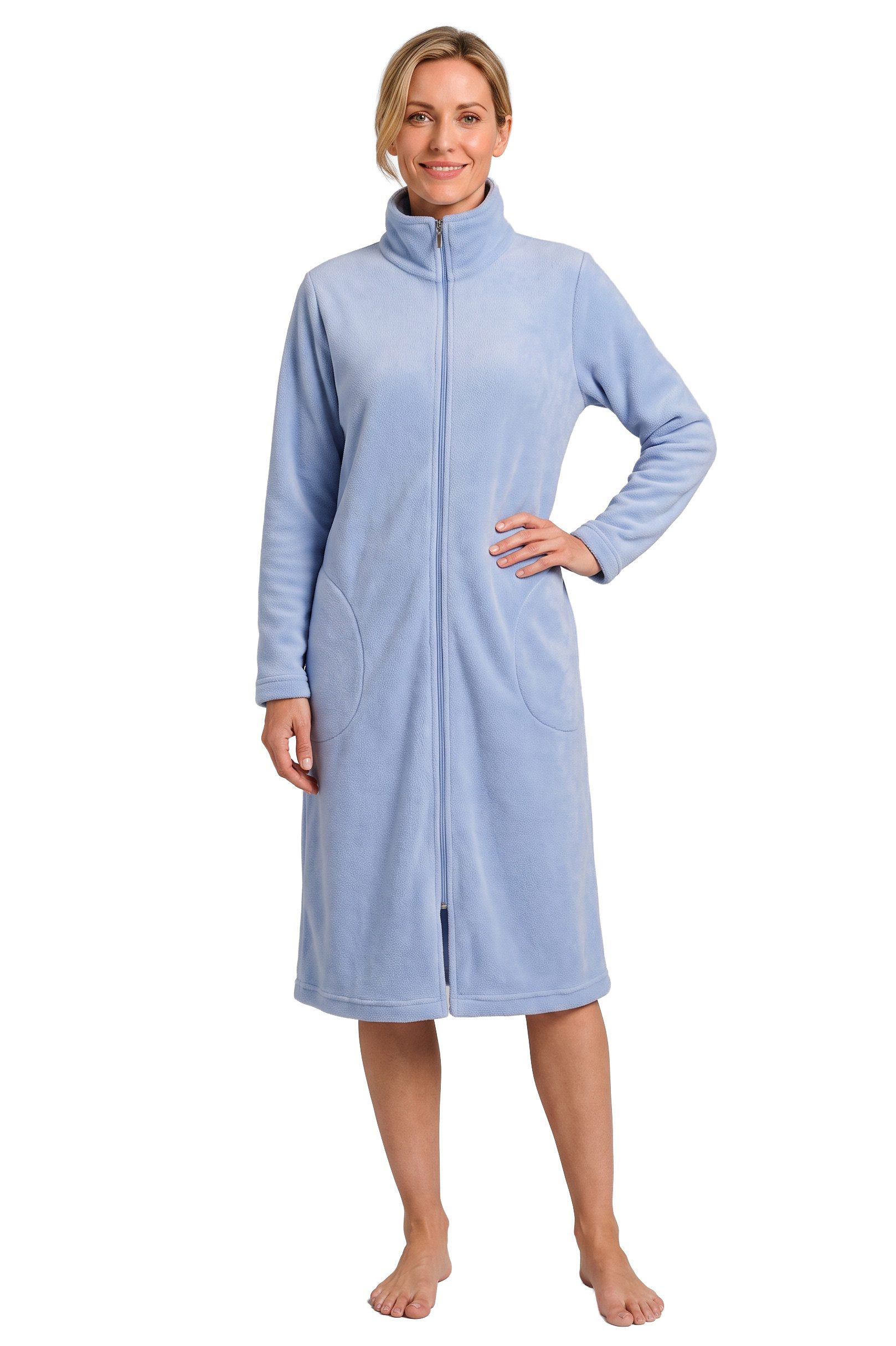 Rösch Morgenmantel 1263600, midi, 46% Polyester, 32% Viscose (Bambus), 22% Baumwolle