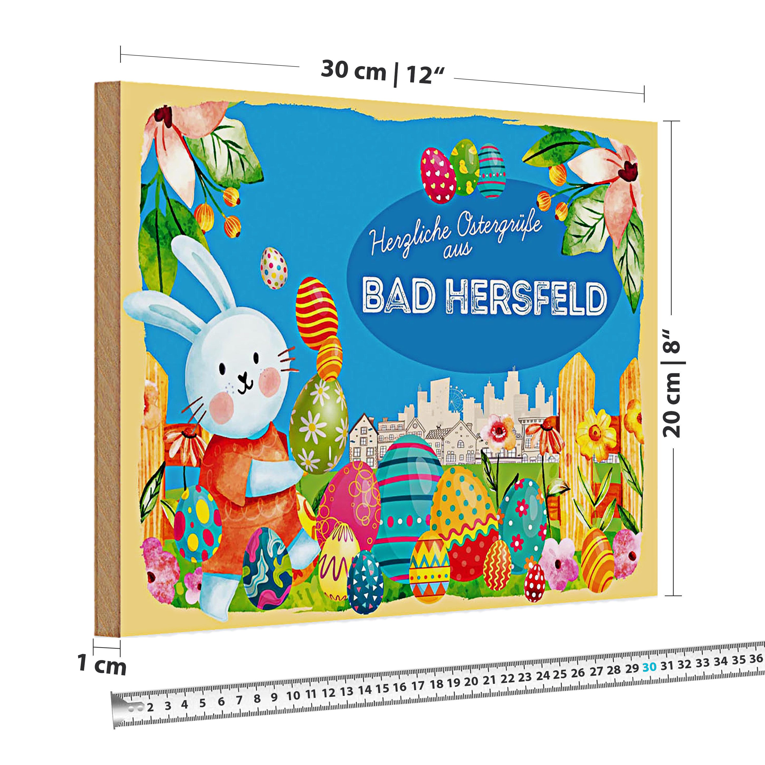 Roomando Holzbild Holzschild Ostern Ostergrüße 30x20cm BAD HERSFELD