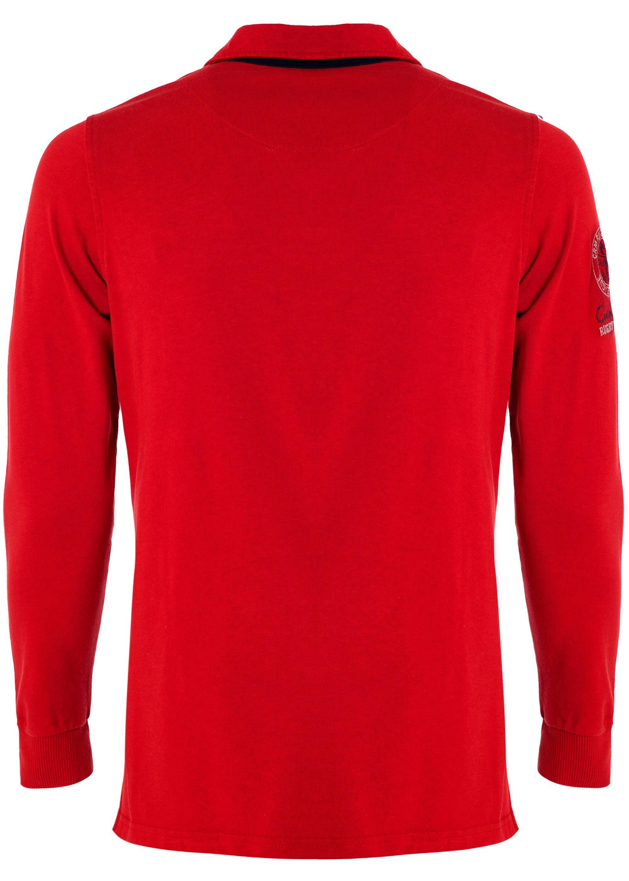 mit Stickerei Rugby Red Poloshirt Team CARISMA