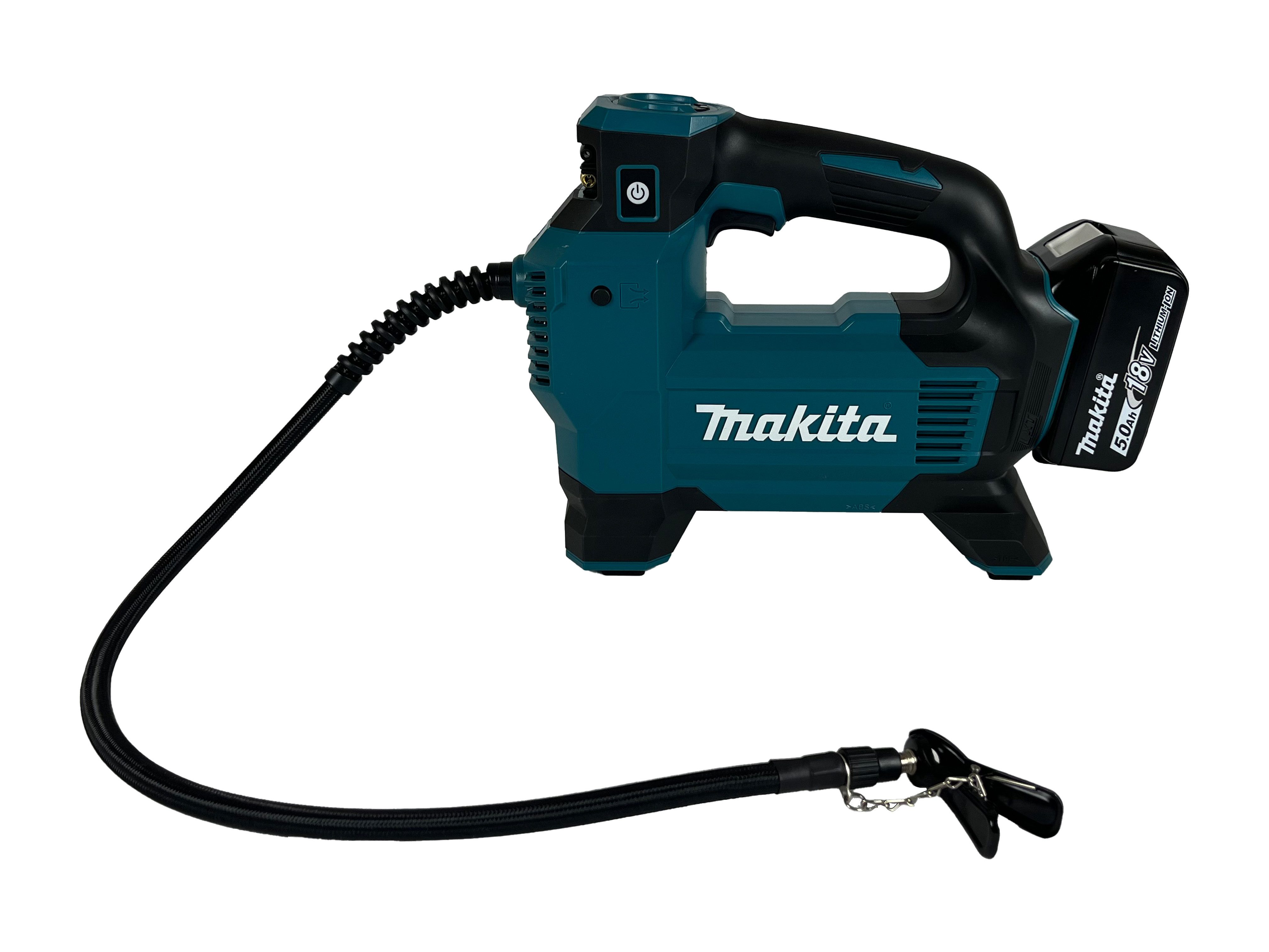 Makita Akku-Handkompressor DMP181, max. 11,10 bar, 18 V / mit Akku 5 Ah BL1850B und Ladegerät DC18RC