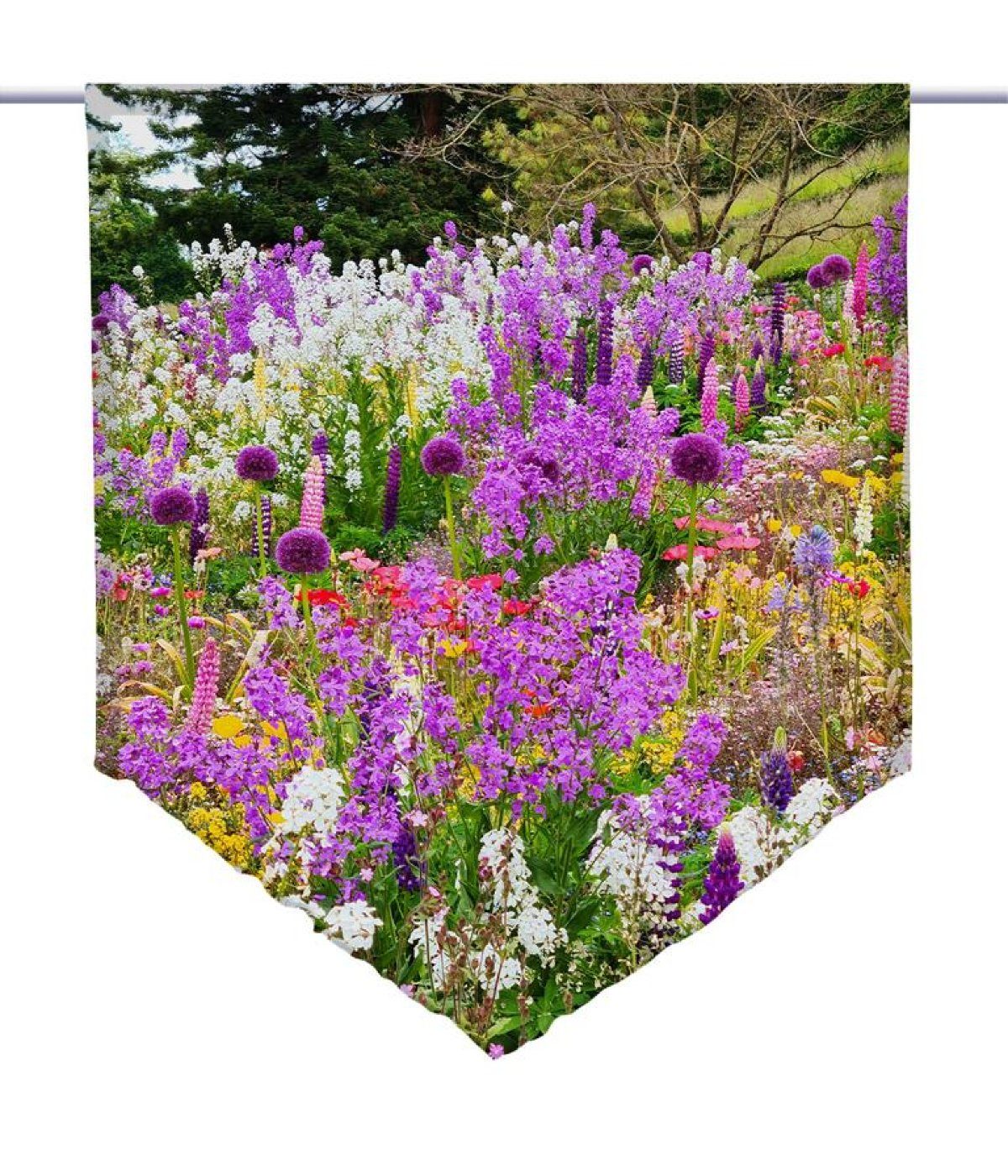 Scheibengardine Scheibenhänger Blütenmeer – Blumenmotiv – spitz, gardinen-for-life