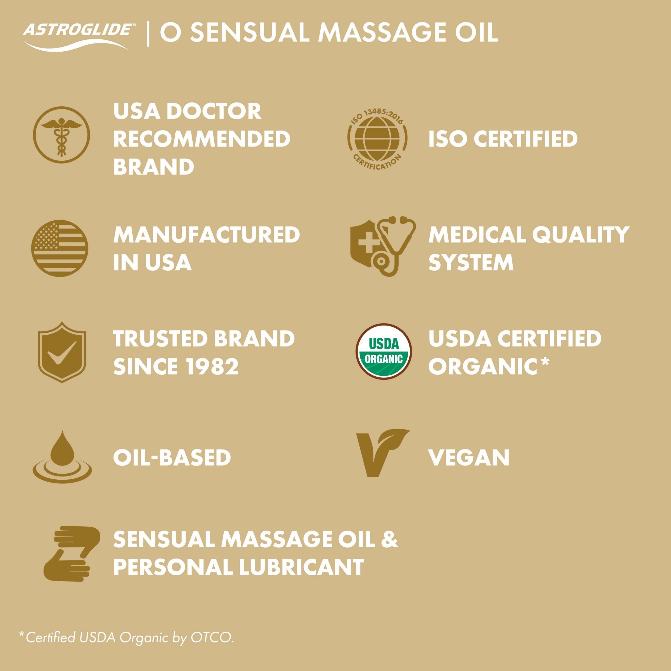 Ölbasis, Sensual 74ml, Veganer Flasche Massage & Kokosöl, geeignet mit für Personal Lubricant, auf Gleitgel biologisches mit Gleitgel O Oil Astroglide