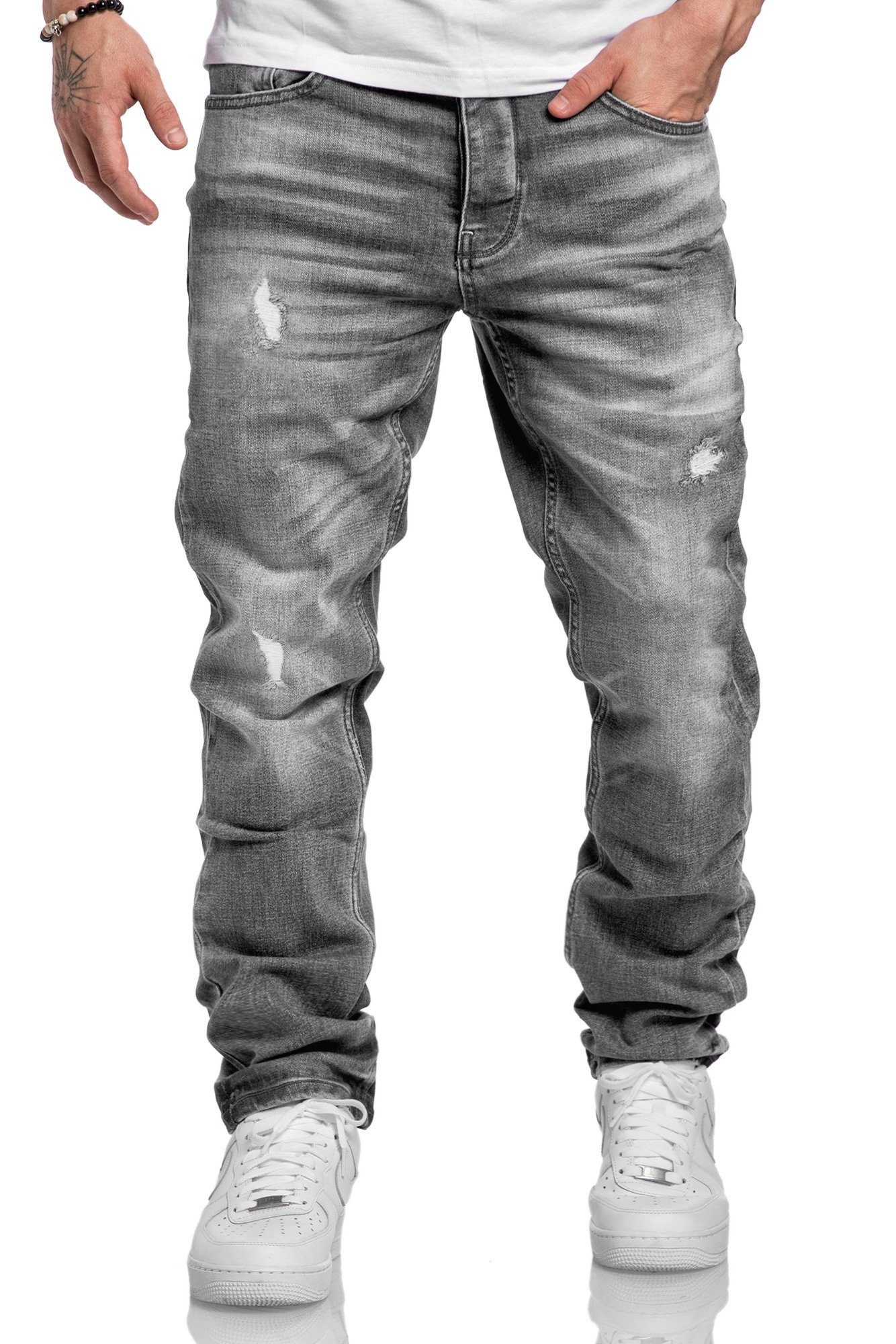 Amaci&Sons Straight-Jeans MEDFORD Destroyed Jeans Herren günstig online kaufen
