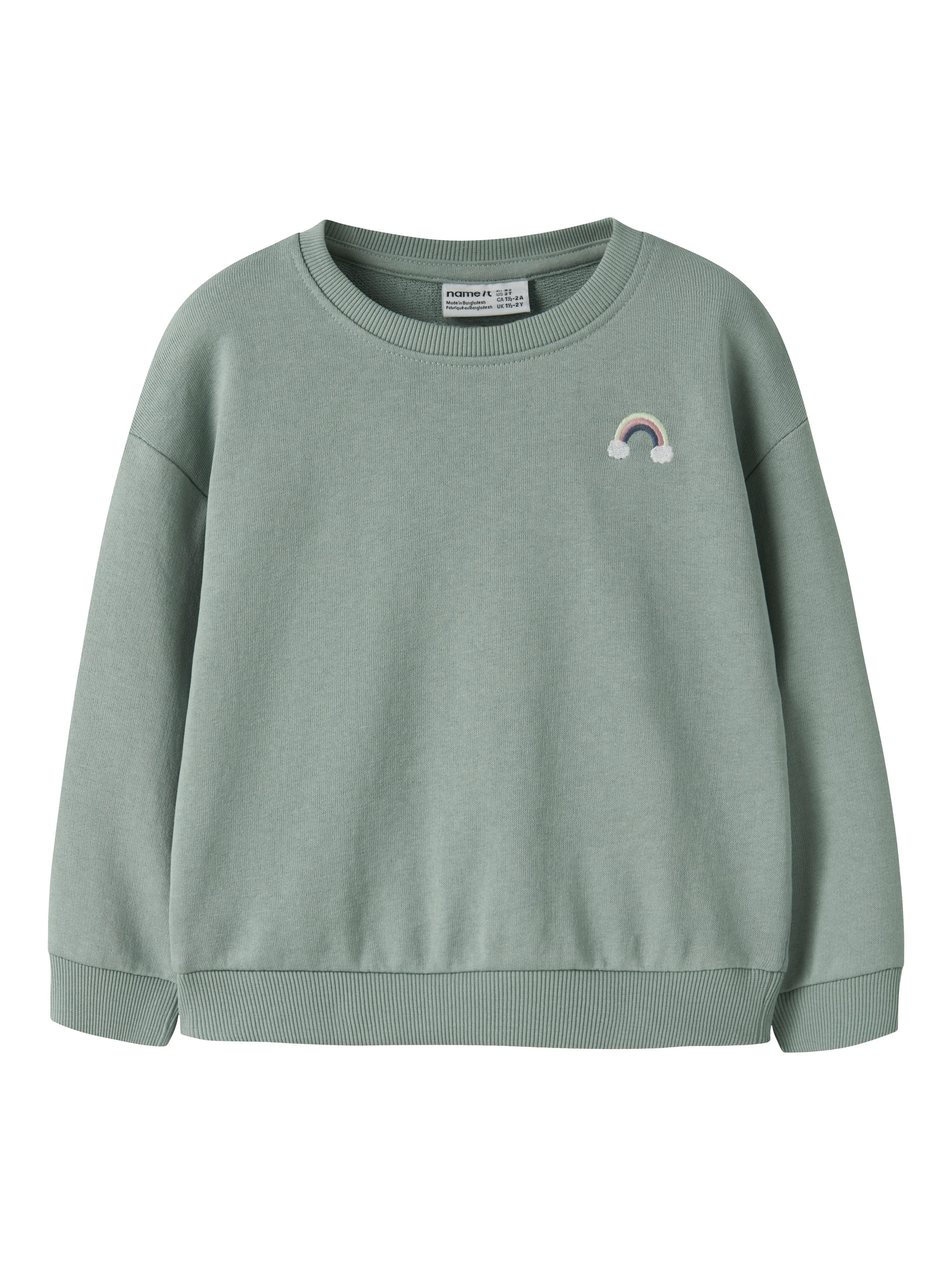 Name It Sweatshirt NMFVALLENE LS RLX SWEAT UNB Baumwollmischung, Stickerei