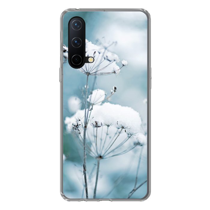 MuchoWow Handyhülle Schnee - Blumen - Winter - Zweige Phone Case Handyhülle OnePlus Nord CE 5G Silikon Schutzhülle