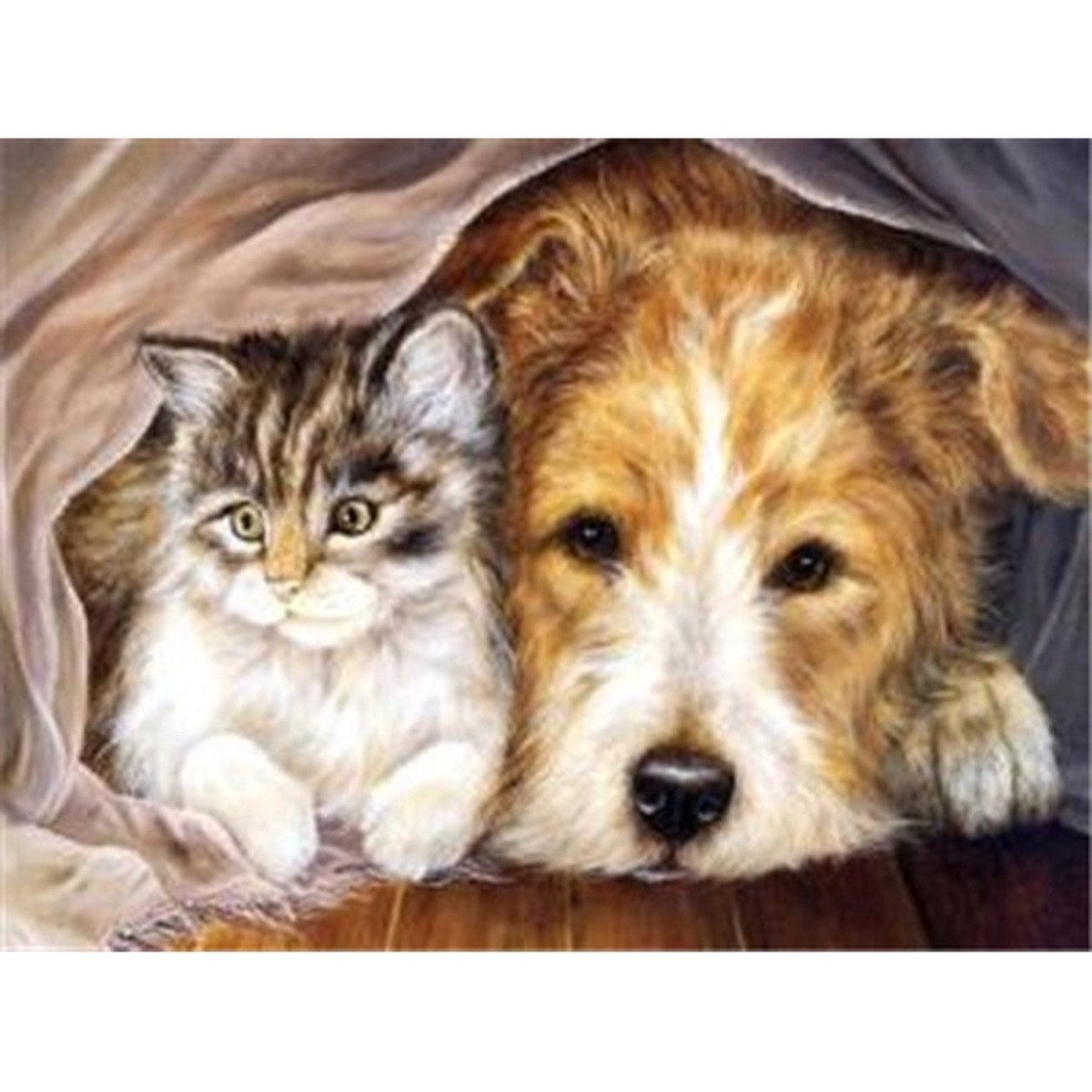 PlayMais Malen nach Zahlen PRACHT Diamond Painting Tierische Freunde 40x30cm