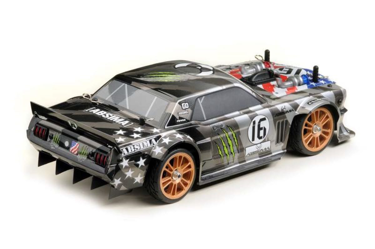 Absima RC-Auto Green Power Elektro Modellauto Speed Touring Car FUN MAKER Brushless (Komplettset, inkl. 2S LiPo Fahrakku und Ladegerät, fertig aufgebaut), mit LED Beleuchtung und sicherer 2,4 GHz Fernsteuerung