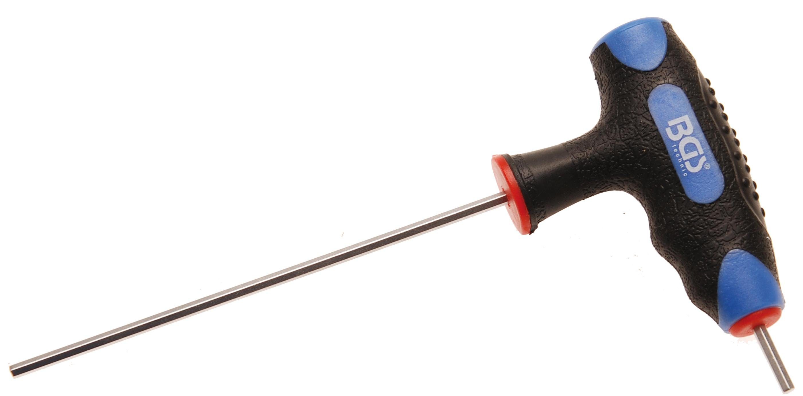 BGS technic Bit-Schraubendreher Schraubendreher mit T-Griff und seitlicher Klinge, Innensechskant 2 mm