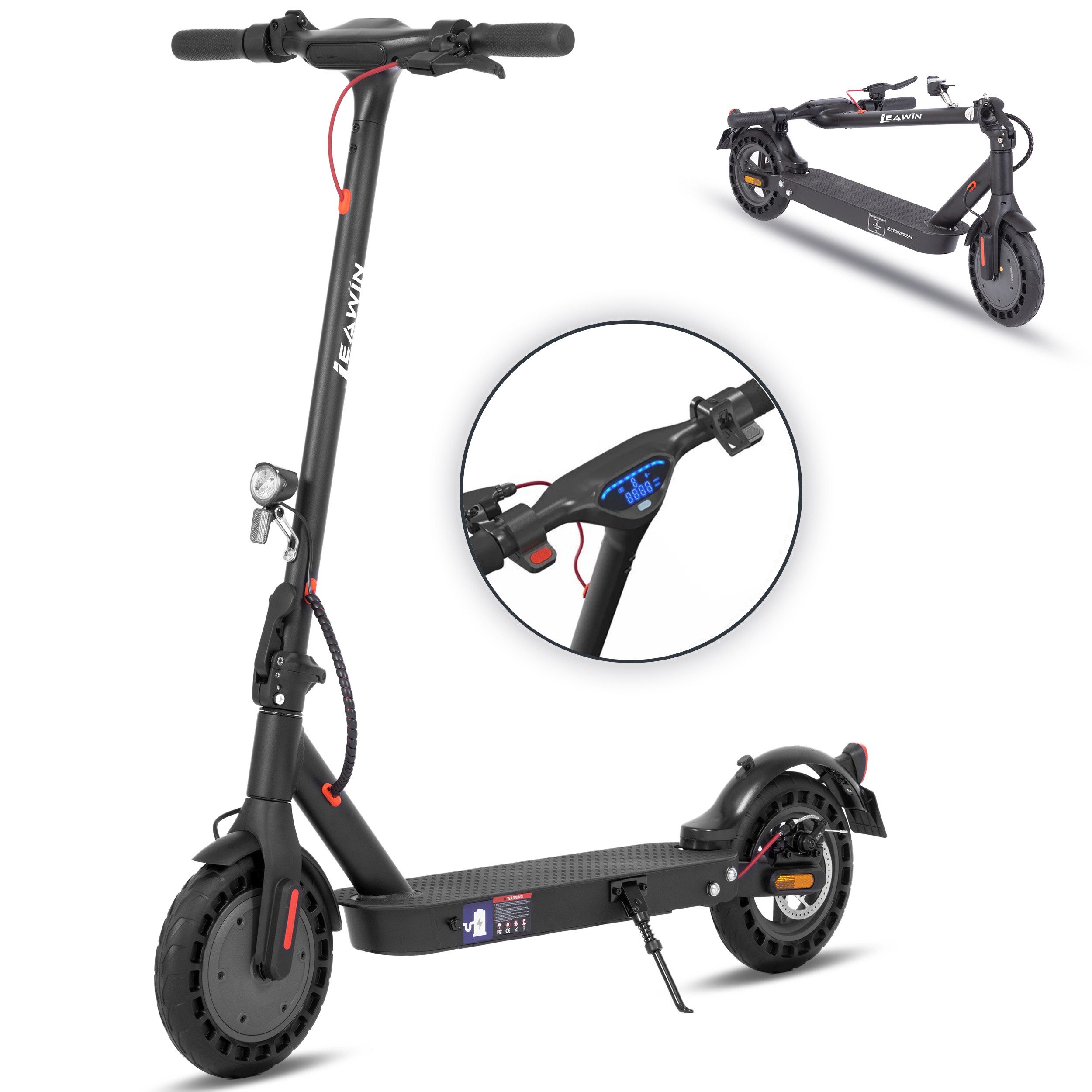 ZWHEEL E-Scooter mit Straßenzulassung 10'' Elektroroller, Reichweite 40km, klappbar, 500 W, 20 km/h, (mit Schutzblechen, E-ABS+Scheibenbremse, bis zu 120kg), E-roller, Doppels Bremssystem, Stoßdämpfung, mit APP