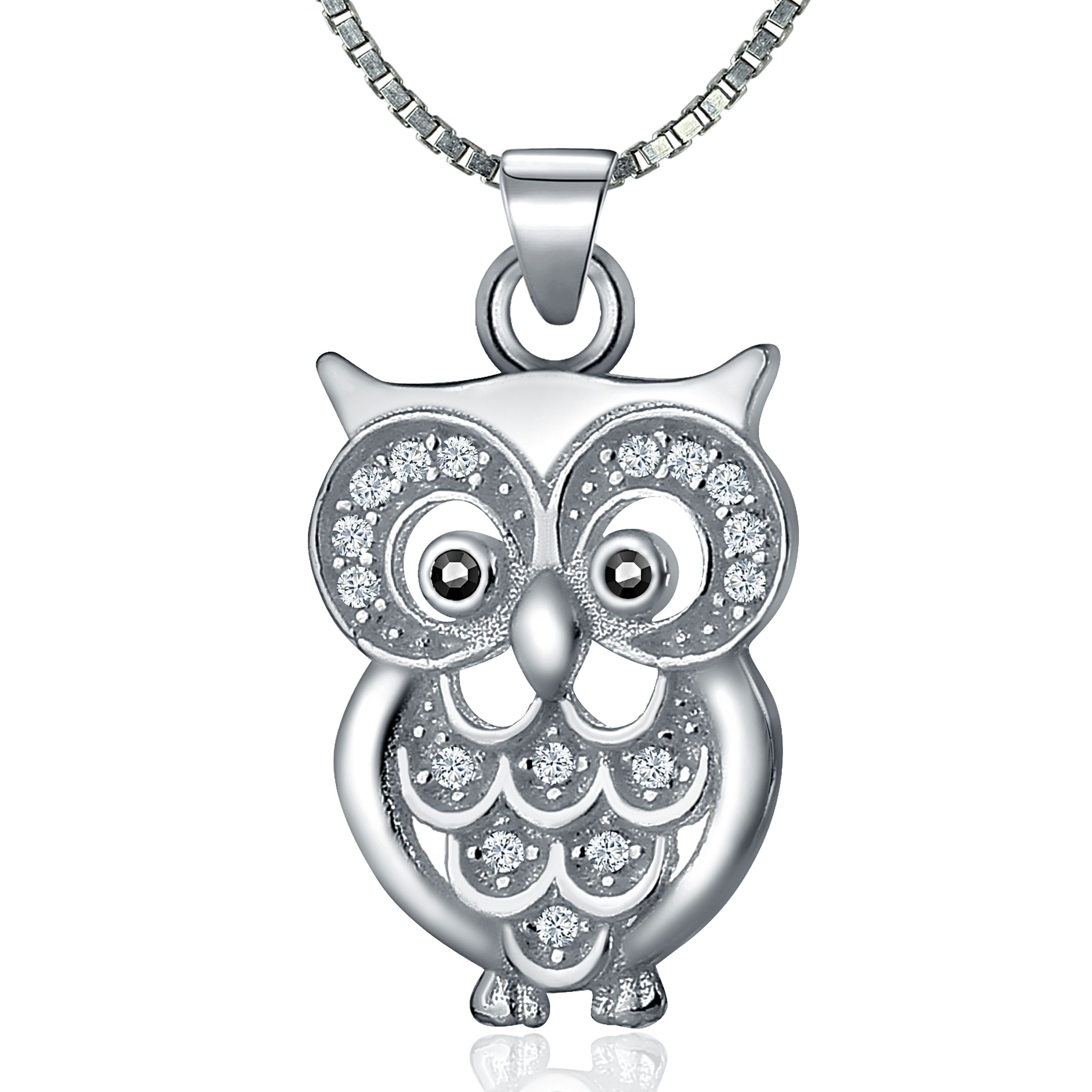 NAHLE Kette mit Anhänger Silberkette Eule Halskette (inkl. Schmuckbox), 925 günstig online kaufen