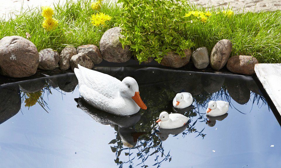 Schwimmende Flamingo Ente Mit Grünem Kopf, Gartendekoration