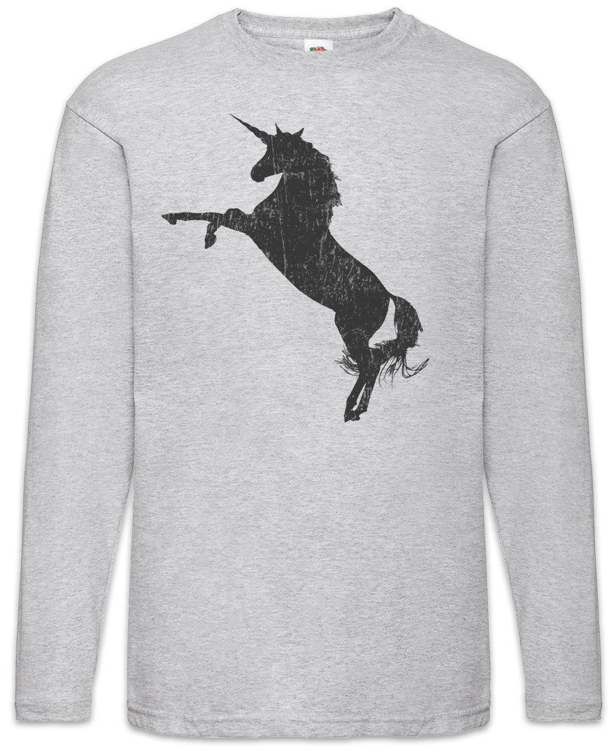 Langarmshirt Unicorn Silhouette Langarm T-Shirt Einhorn Einhörner Toon Cartoon