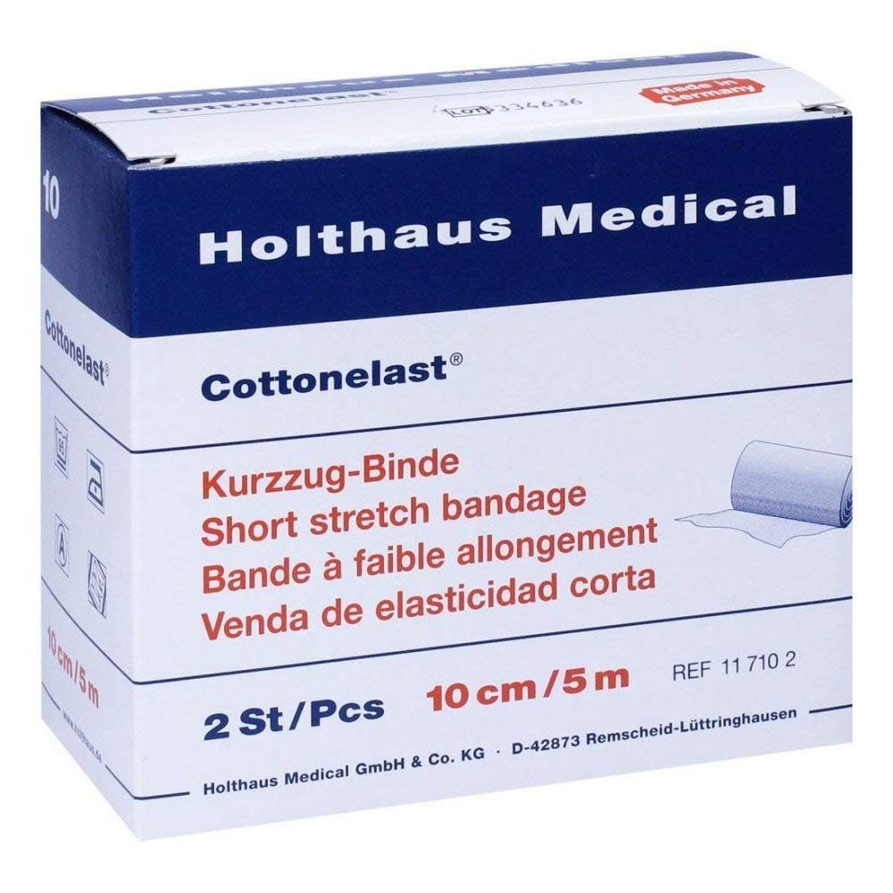 Holthaus Medical Wundpflaster Cottonelast® Kurzzug-Binde, 10 cm x 5 m, Packung à 2 Binden