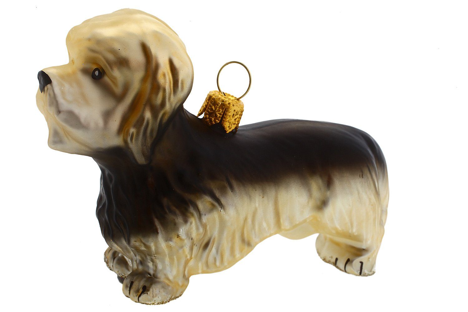 mundgeblasen Terrier, handdekoriert Weihnachtskontor - Christbaumschmuck Hamburger Dinmont Dandie