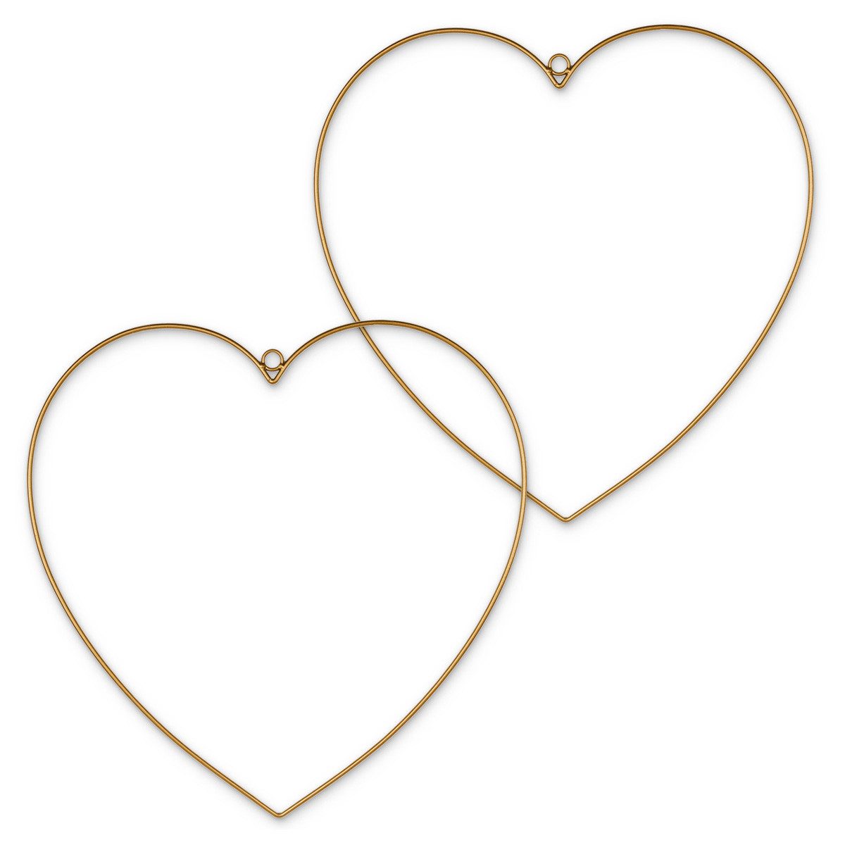matches21 HOME & HOBBY Dekofigur Metall-Herzen 2er zum Aufhängen 30 cm gold Herz-Deko Basteln (2 St), Deko-Hänger Metall-Ringe in Herz-Form als Fenster-Deko Wand-Deko