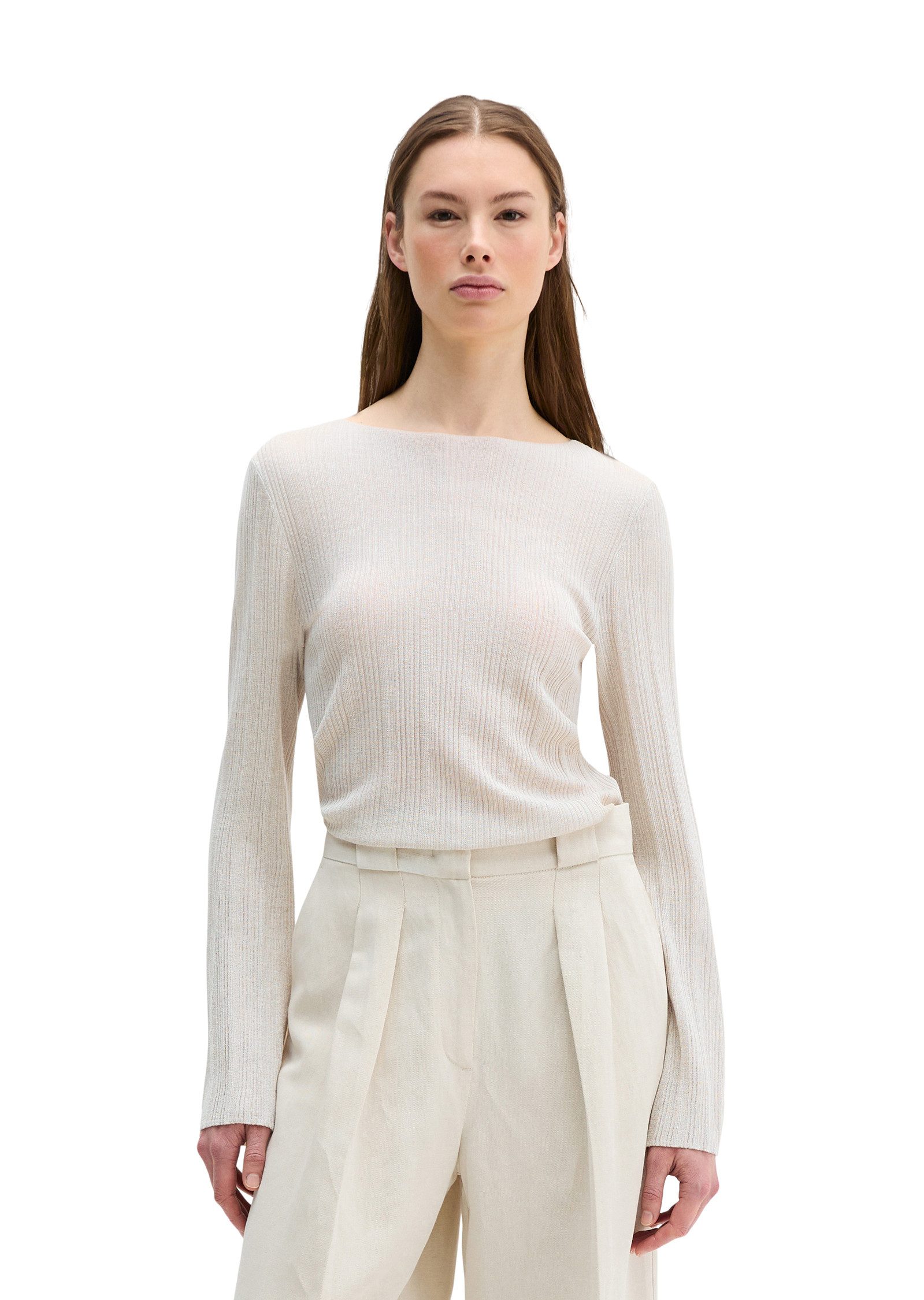 Marc O'Polo Strickpullover aus edlem Viskose-Leinen-Mix