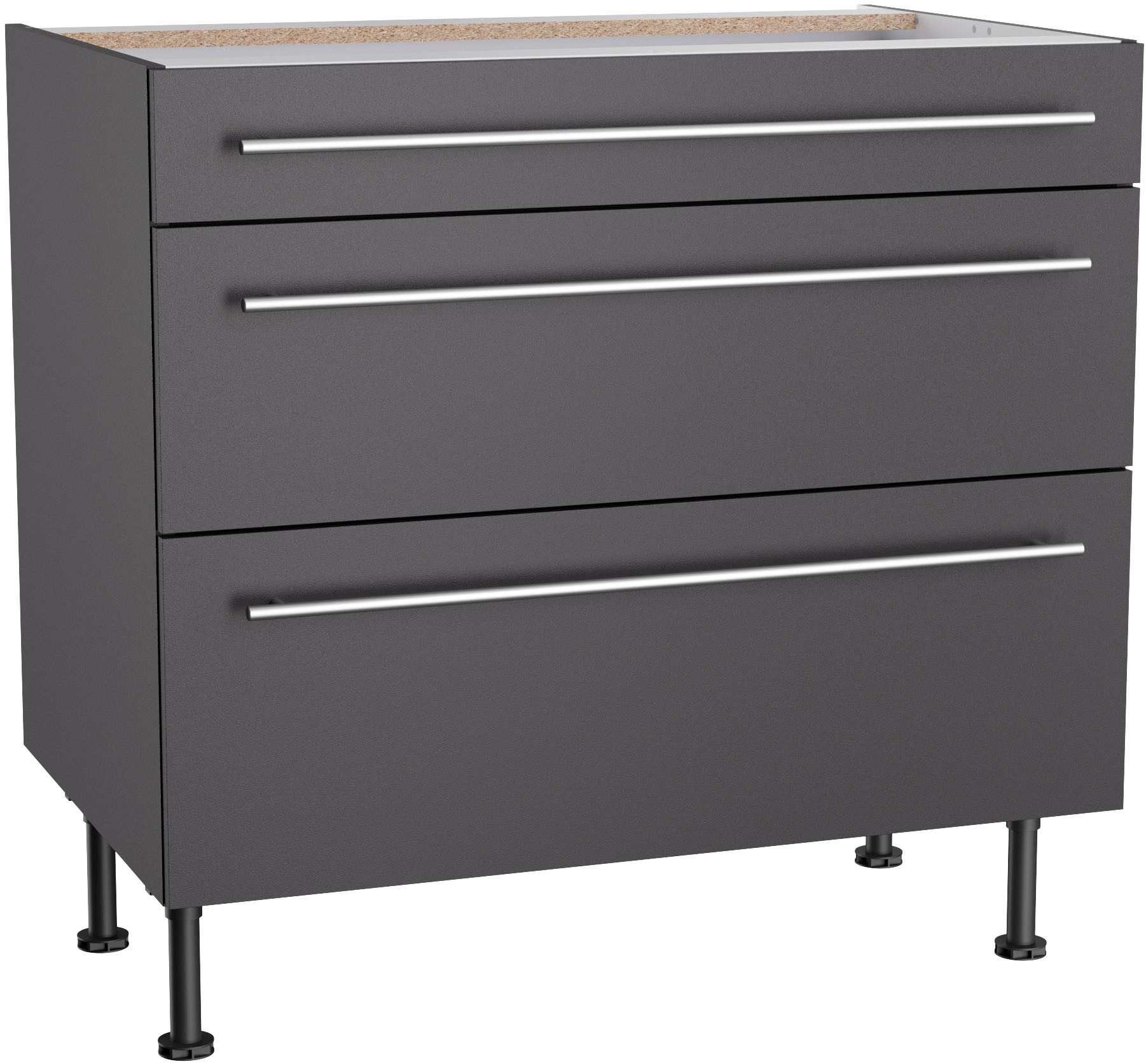 KOCHSTATION Unterschrank KS-Bern2 Breite 90 cm, 1 Schubkasten, 2 Auszüge