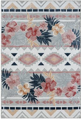Teppich Lotus, Myflair Möbel & Accessoires, rechteckig, Höhe: 8 mm, florales Design, Blumen Motiv, Outdoor geeignet, Balkon, Terrasse