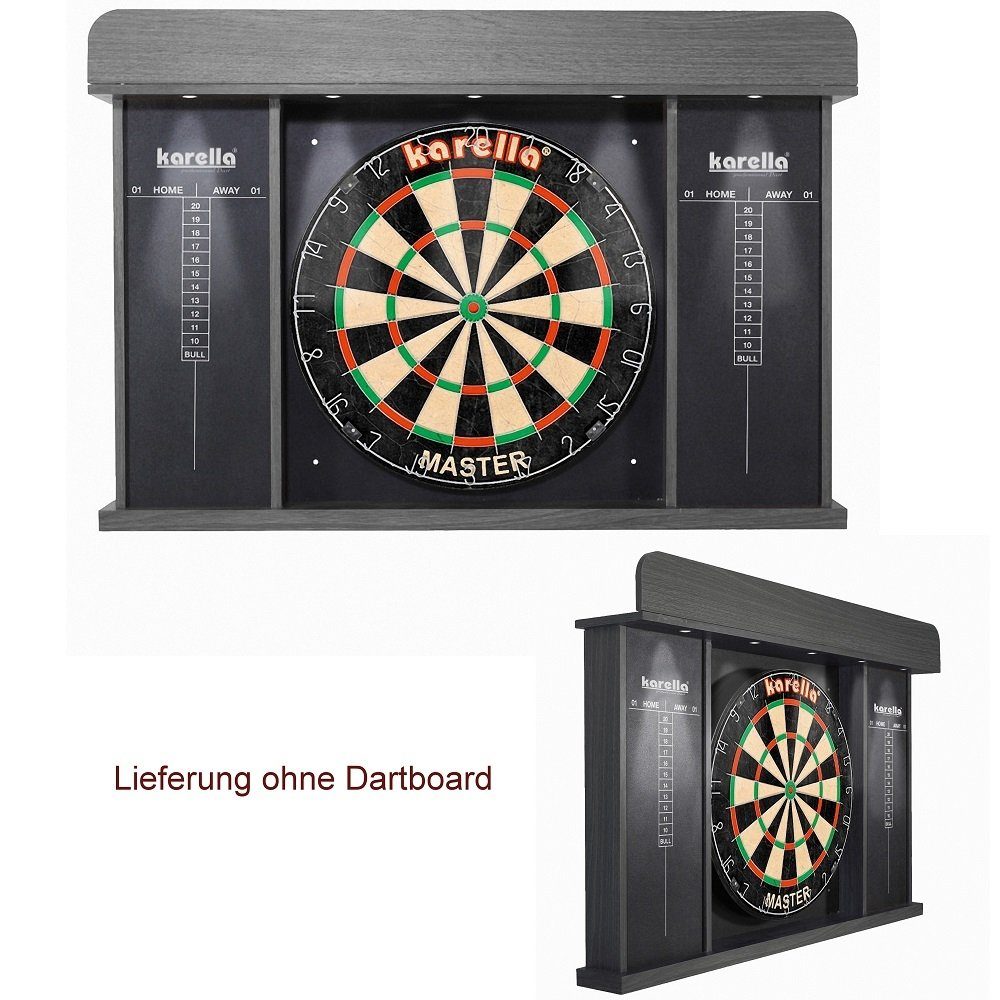 Karella Dartscheibe Dart-Cabinet ARENA mit LED-Beleuchtung, (Packung), inklusive LED-Beleuchtung