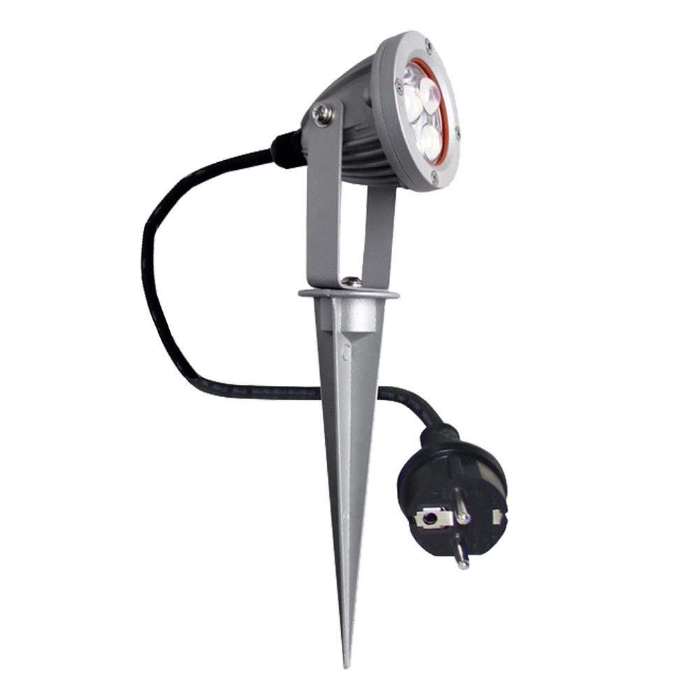 Ledino LED Außen-Stehlampe, LED-Leuchtmittel fest verbaut, Warmweiß, Gartenstrahler mit Erdspieß Wegbeleuchtung Außen Strom Außenlampe mit