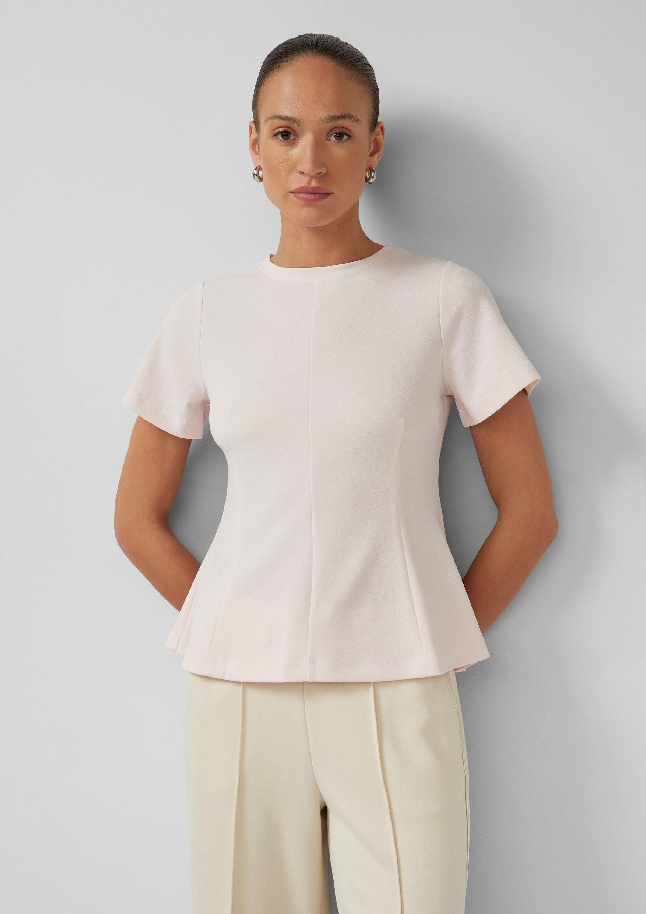 s.Oliver Kurzarmshirt T-Shirt Ausgestelltes T-Shirt mit Schleifen-Detail