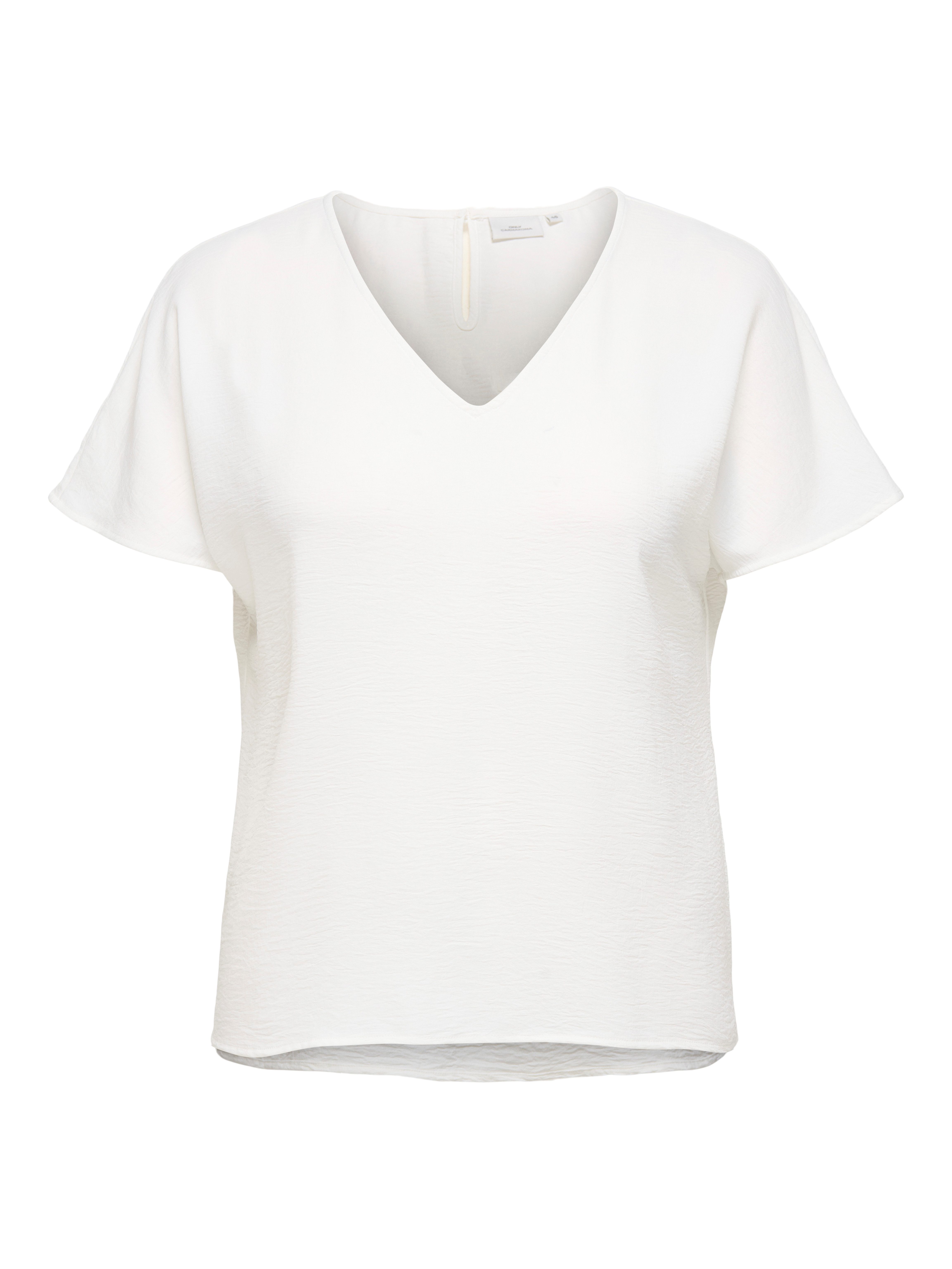 ONLY CARMAKOMA Shirtbluse CARMETTA LIFE V-NECK SS TOP WVN NOOS günstig online kaufen