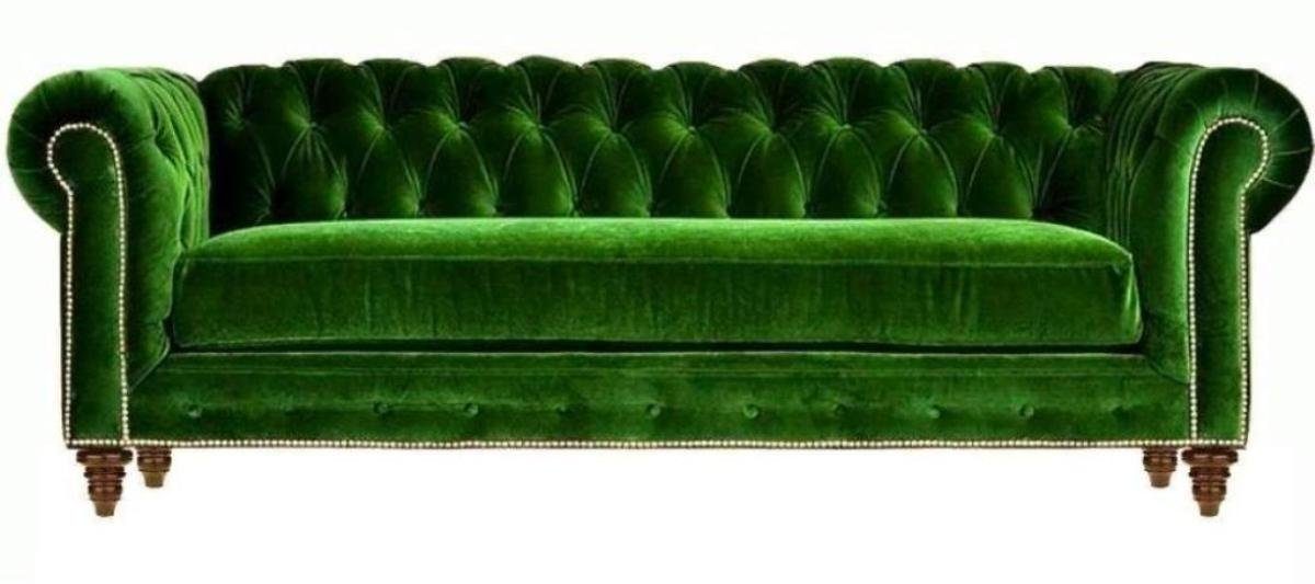 JVmoebel Chesterfield-Sofa Luxus Grüne Chesterfield Couch Moderner 3-Sitzer Couch Neu, Made in Europe