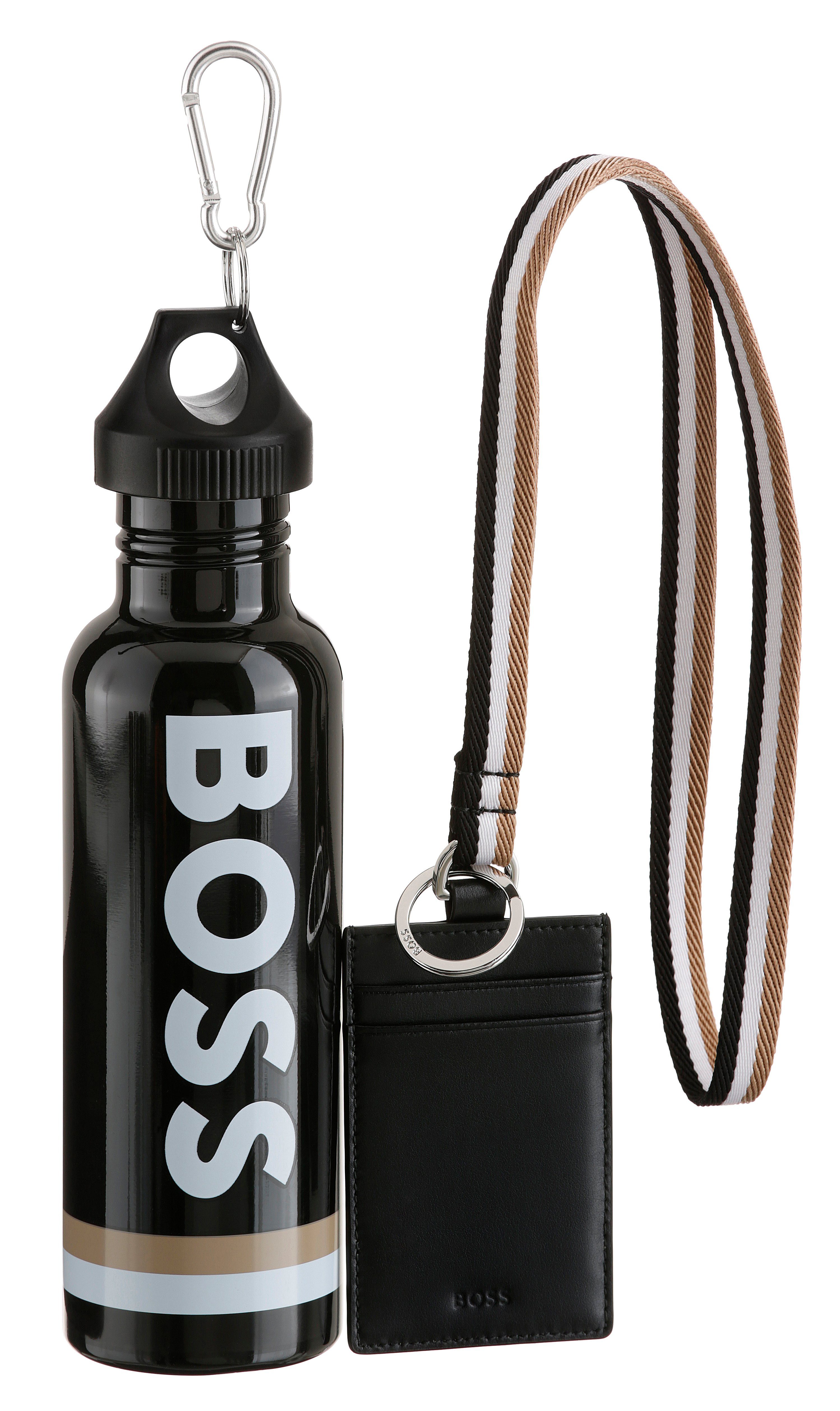 BOSS Kartenetui GBBM_Badge h bottle (Set, 2-tlg., mit Schlüsselanhänger),  im Set mit Trinkflasche