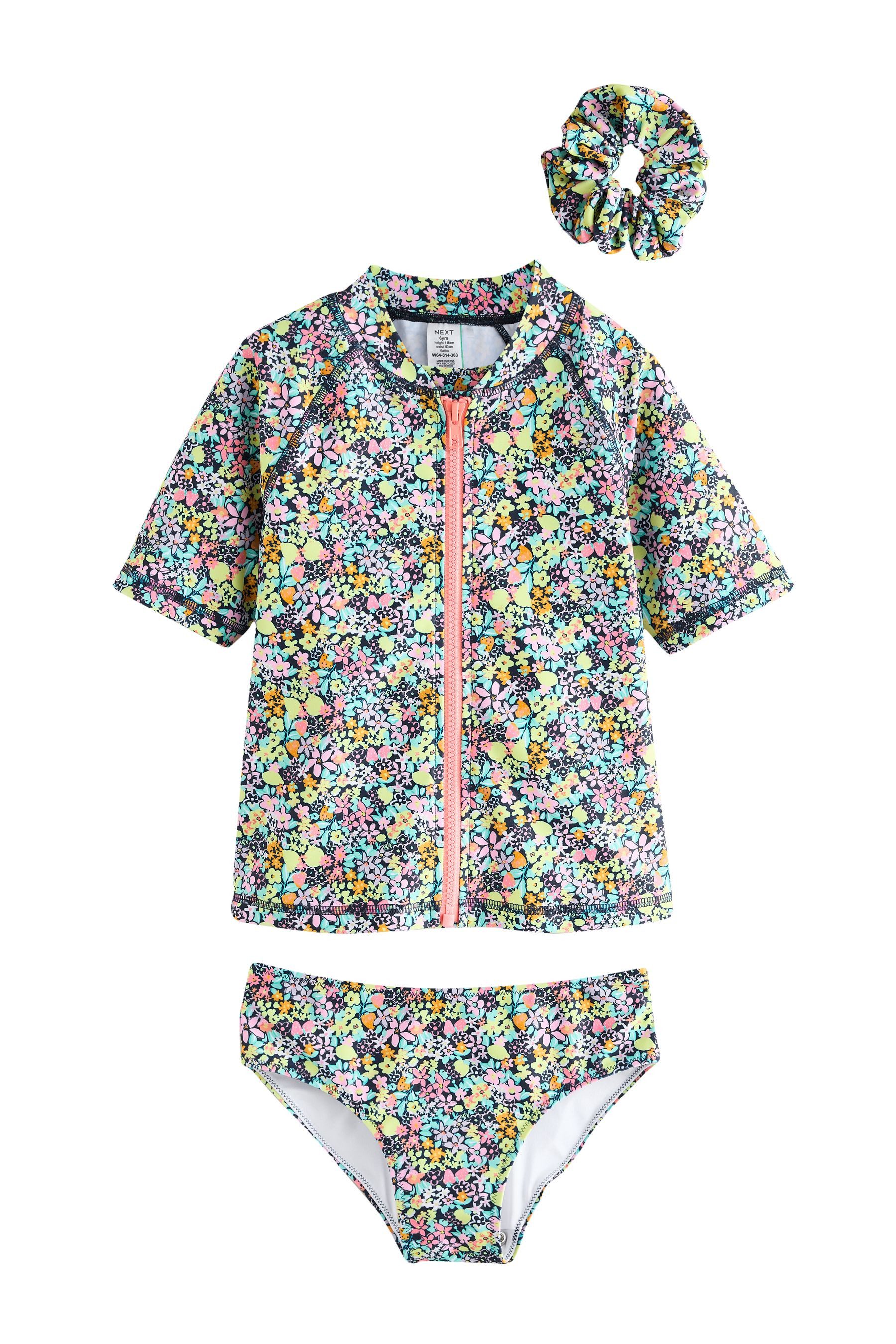 Next Badeanzug Sonnenschutz-Bikini und Haargummi, Set (4-St)