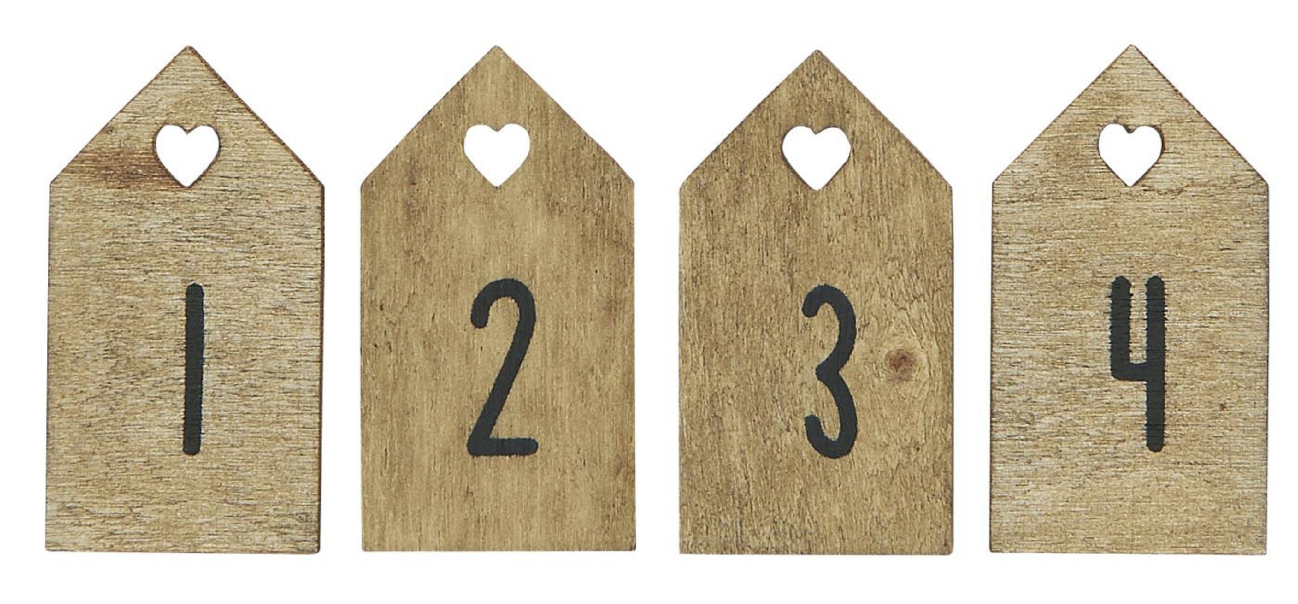 Ib Laursen Windlicht IB Laursen Advents Anhänger Set 1-4 Kerze Zahlen Holz günstig online kaufen