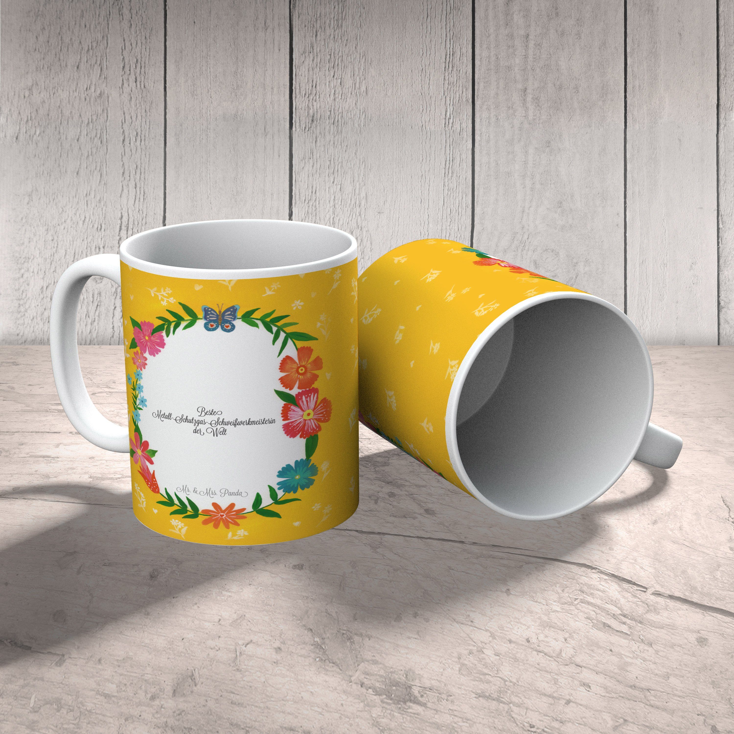 Sprüc, Geschenk, Metall-Schutzgas-Schweißwerkmeisterin - Tasse Mrs. Panda Diplom, Mr. & Tasse Keramik